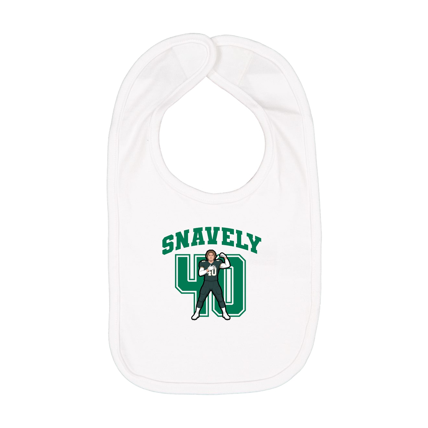 Infant Bib — Number in White