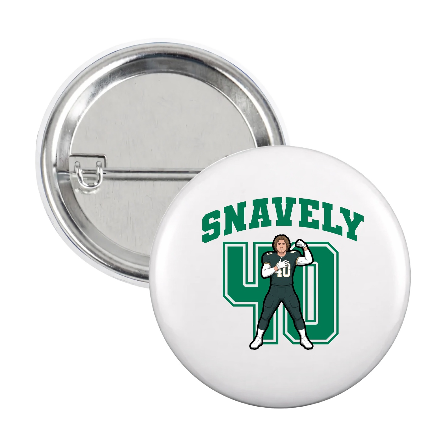 Game Day Button — Number in White