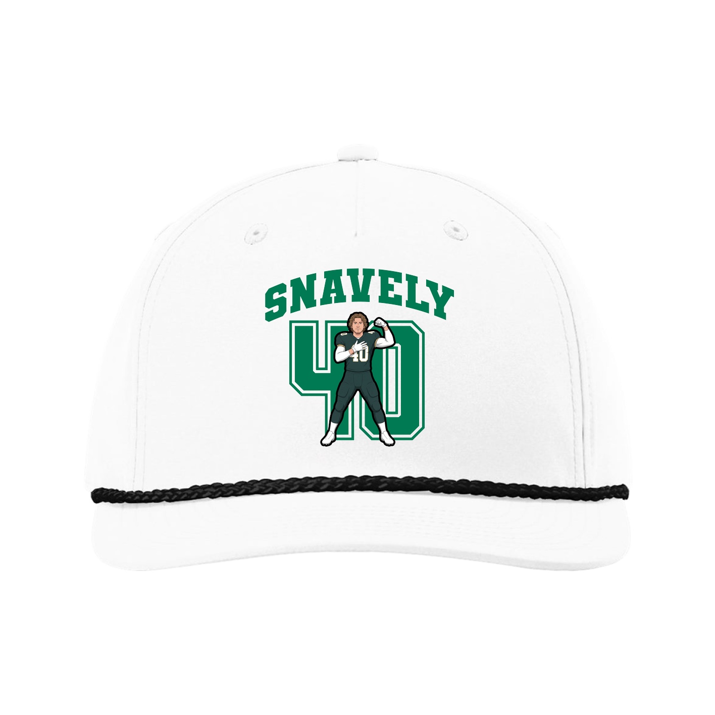 Five-Panel Classic Rope Cap — Number in White