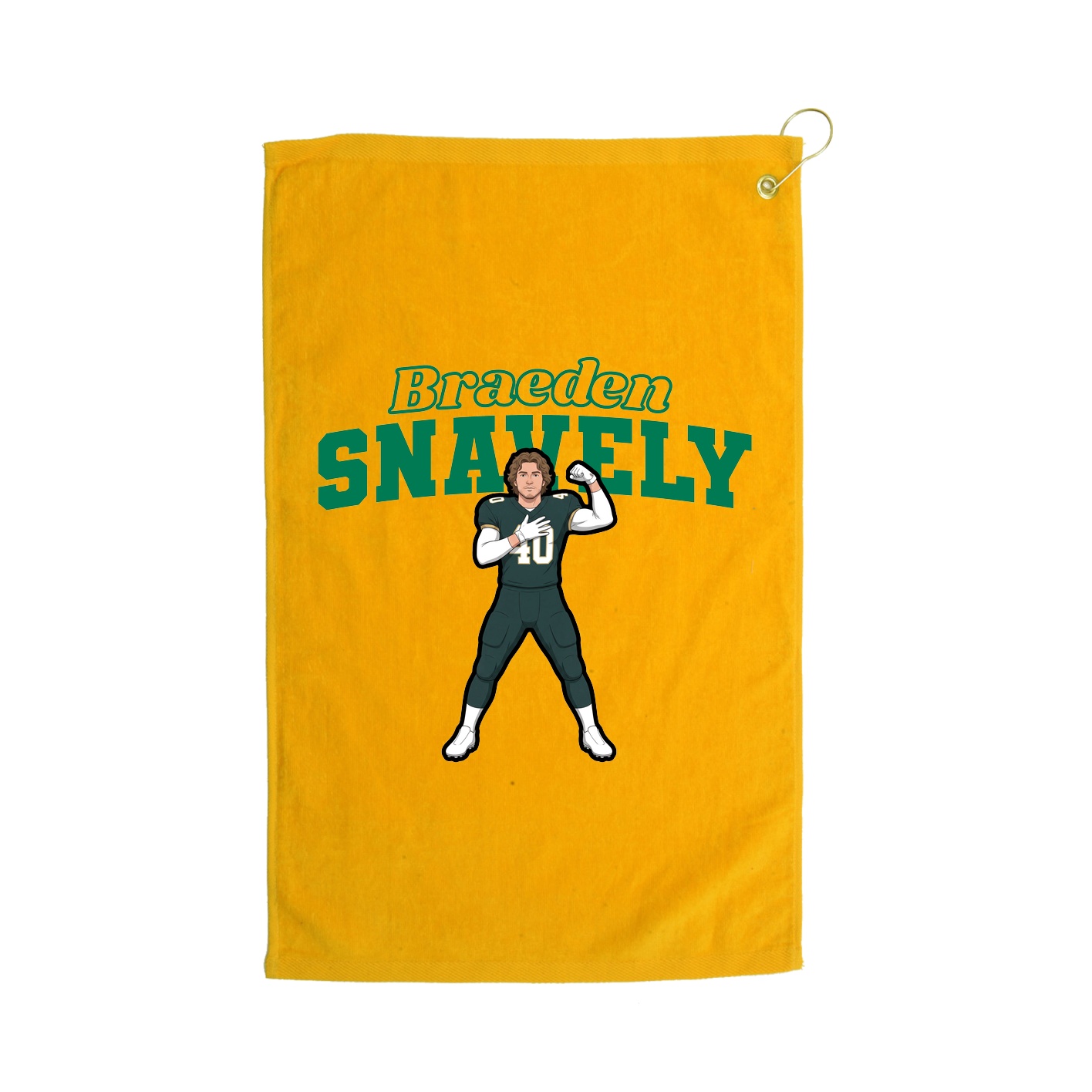 Golf Towel — Name Arch in Gold