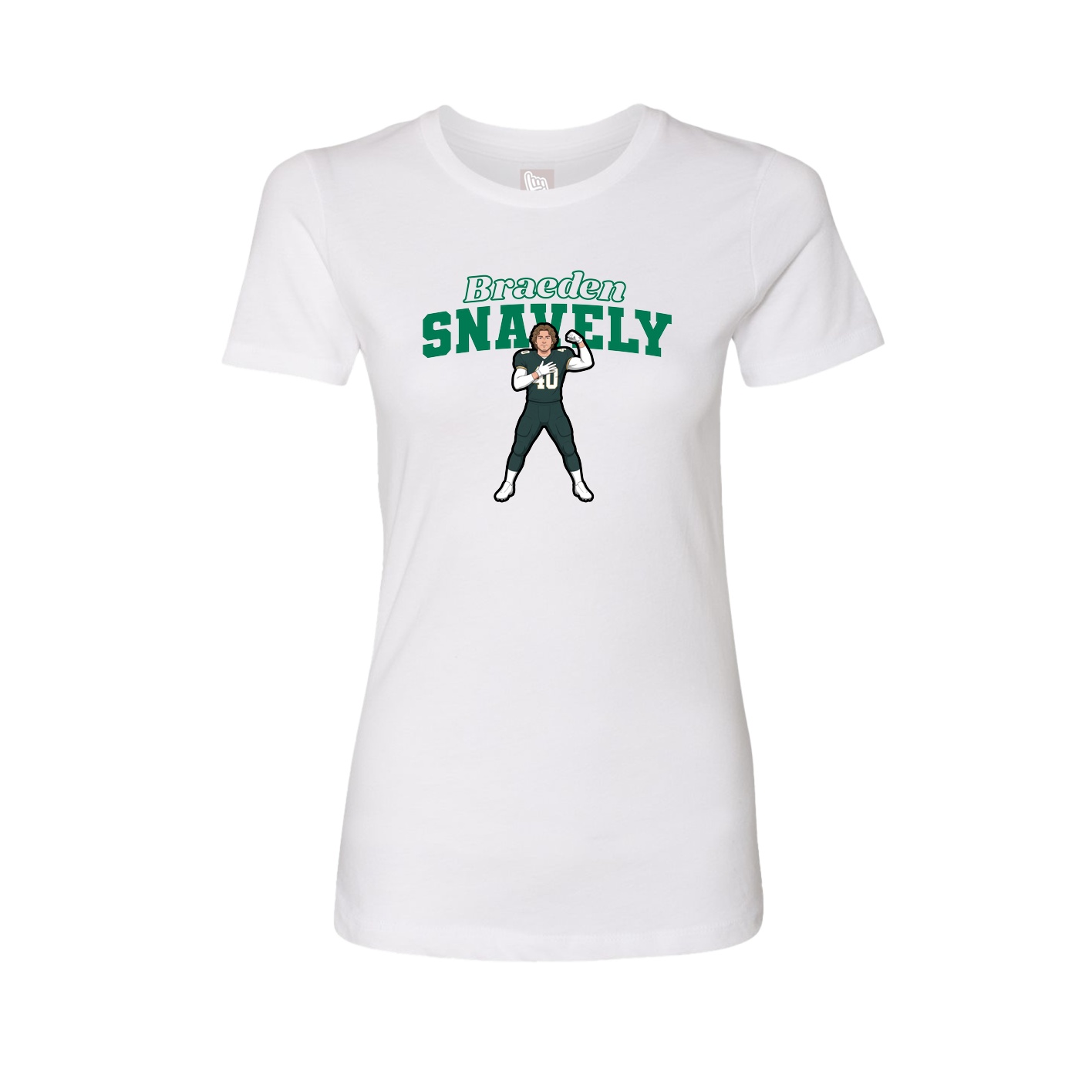 Fitted Women's Tee — Name Arch in White