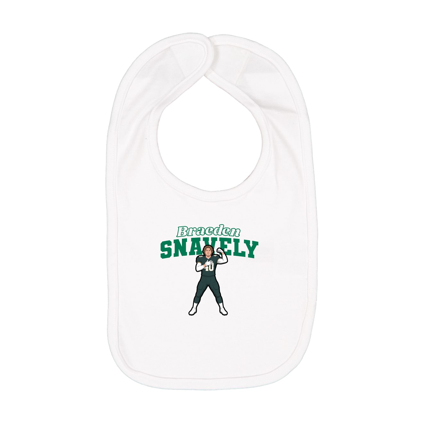 Infant Bib — Name Arch in White