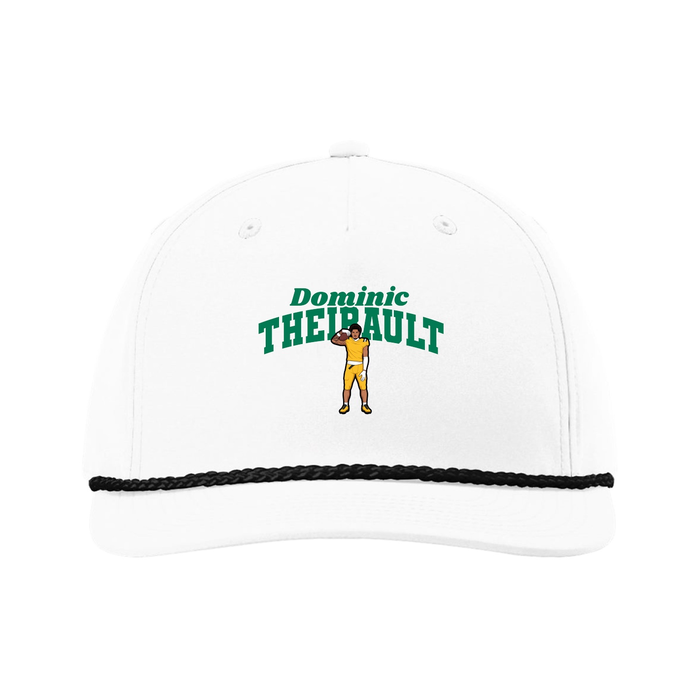 Five-Panel Classic Rope Cap — Signature Arch in White