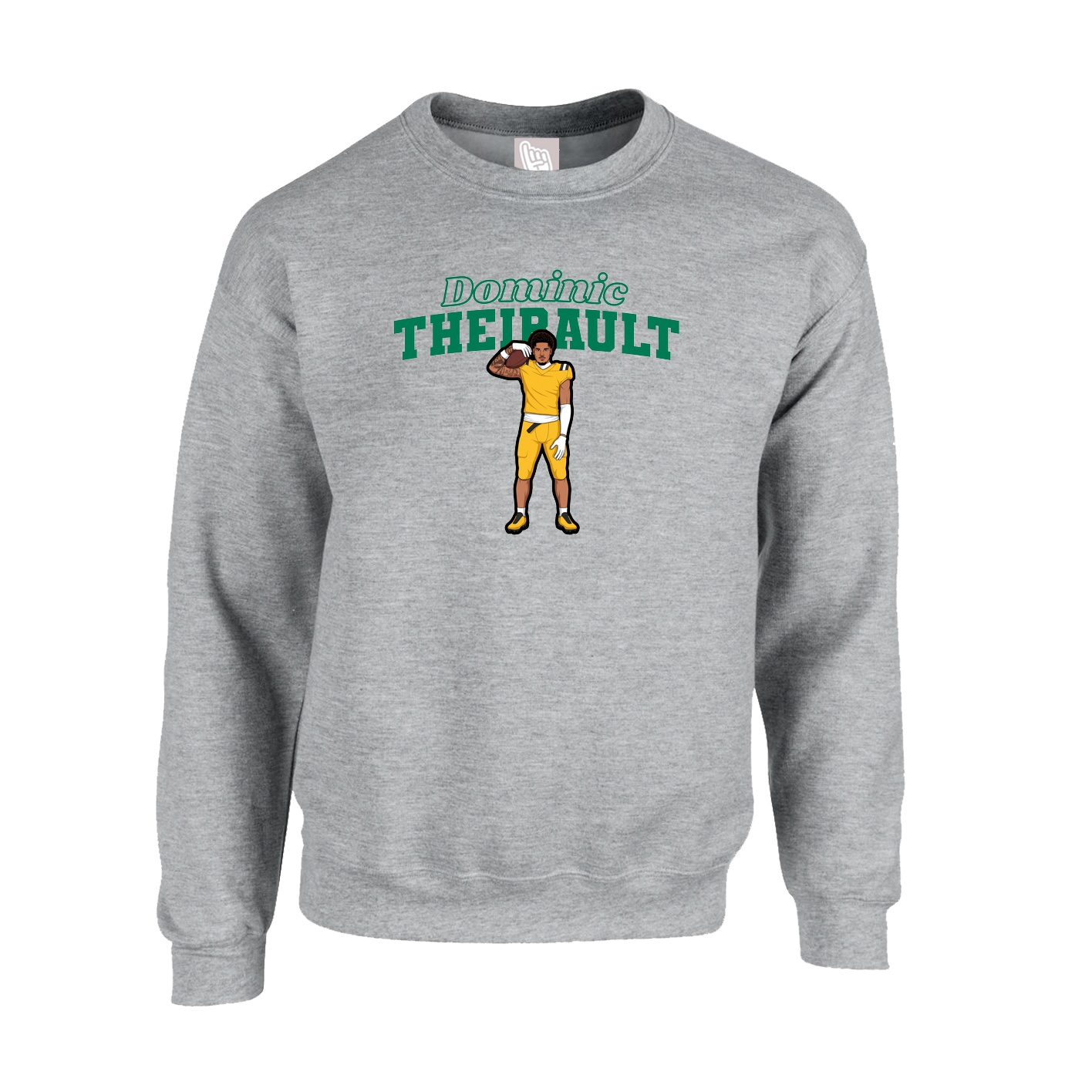 Fleece Crew — Name Arch in Grey
