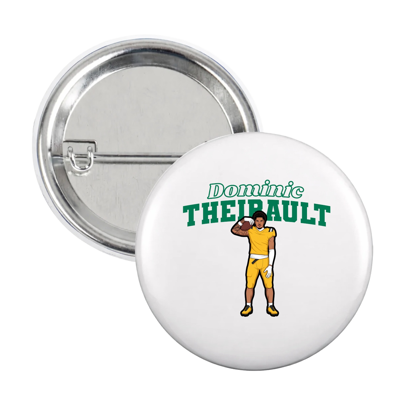 Game Day Button — Name Arch in White