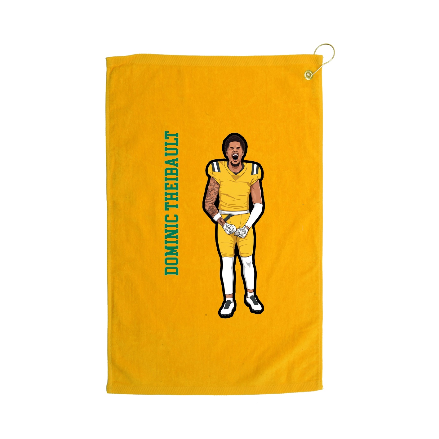 Golf Towel — Name Vertical in Gold