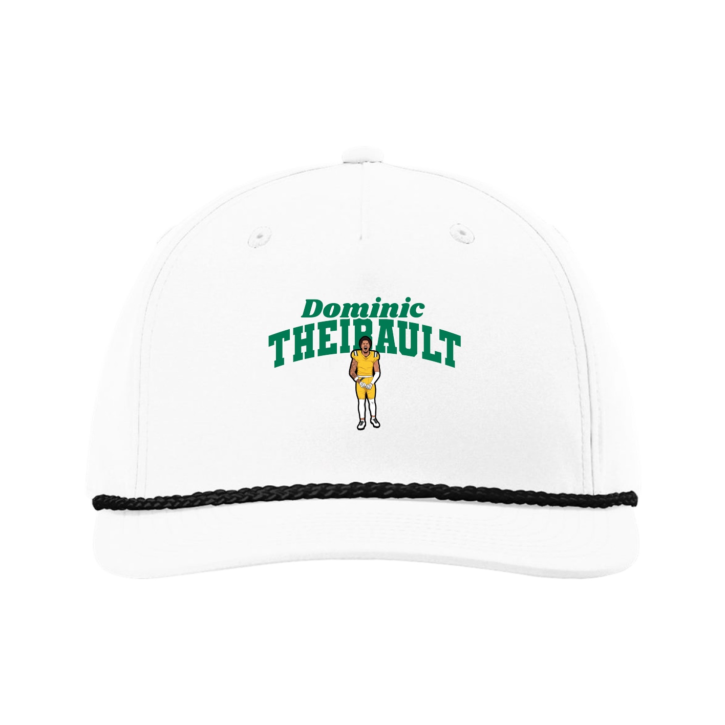 Five-Panel Classic Rope Cap — Signature Arch in White