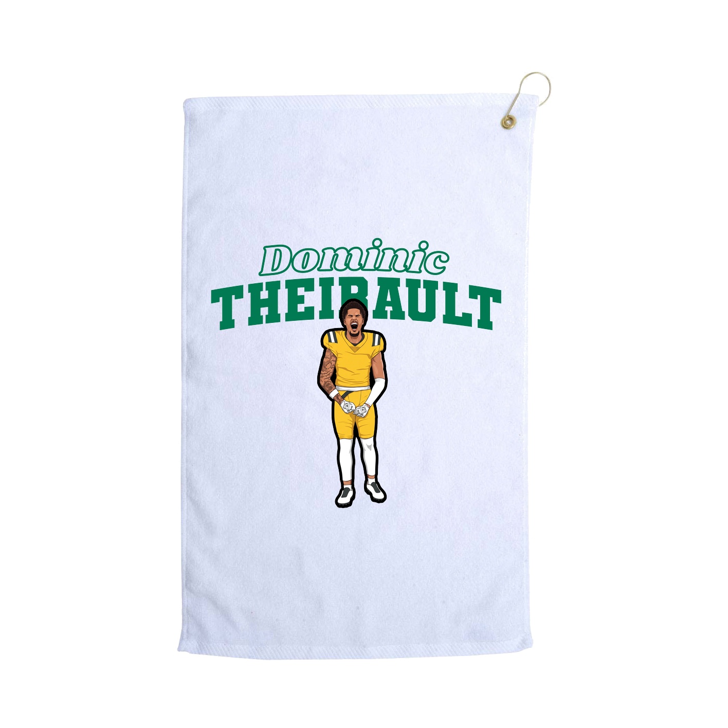 Golf Towel — Name Arch in White