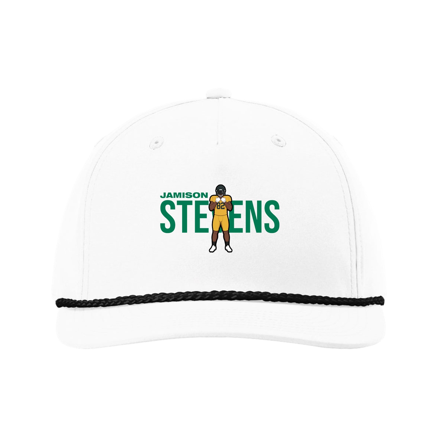 Five-Panel Classic Rope Cap — Player Name in White