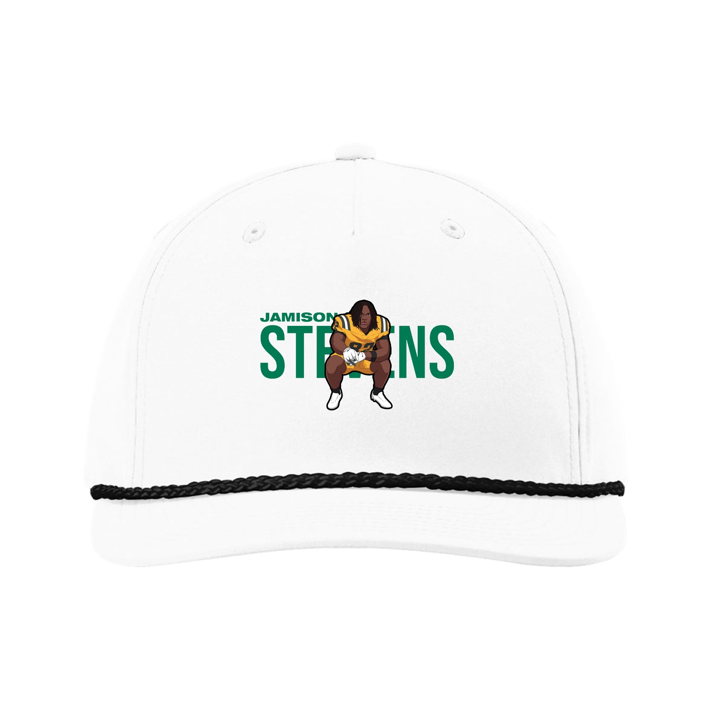 Five-Panel Classic Rope Cap — Player Name in White