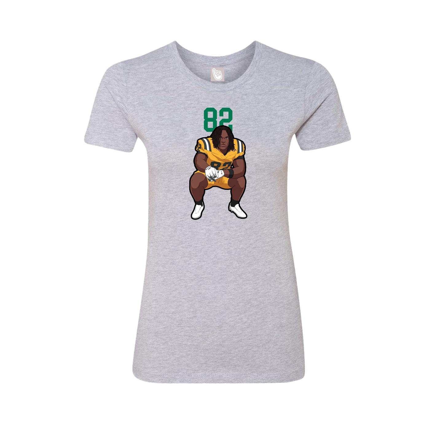 Fitted Women's Tee — Number Top in Grey