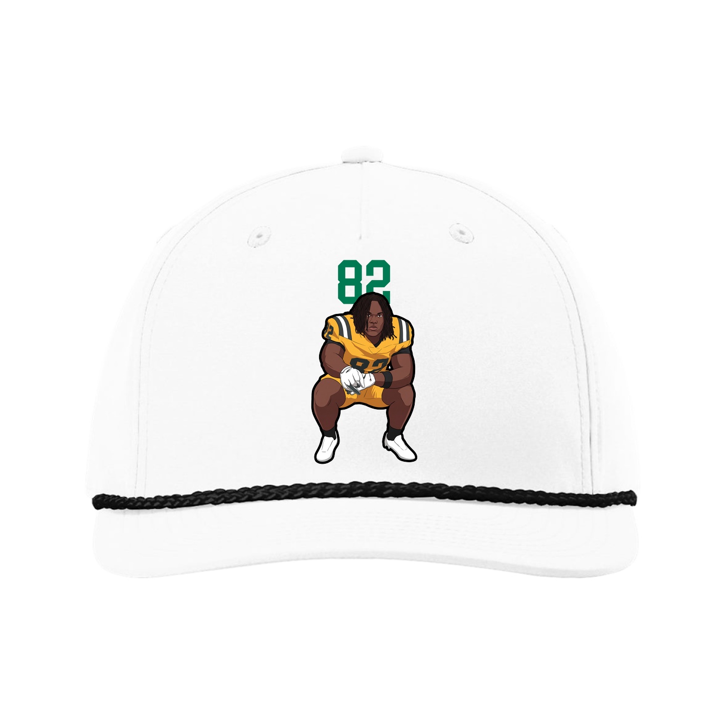 Five-Panel Classic Rope Cap — Number Top in White