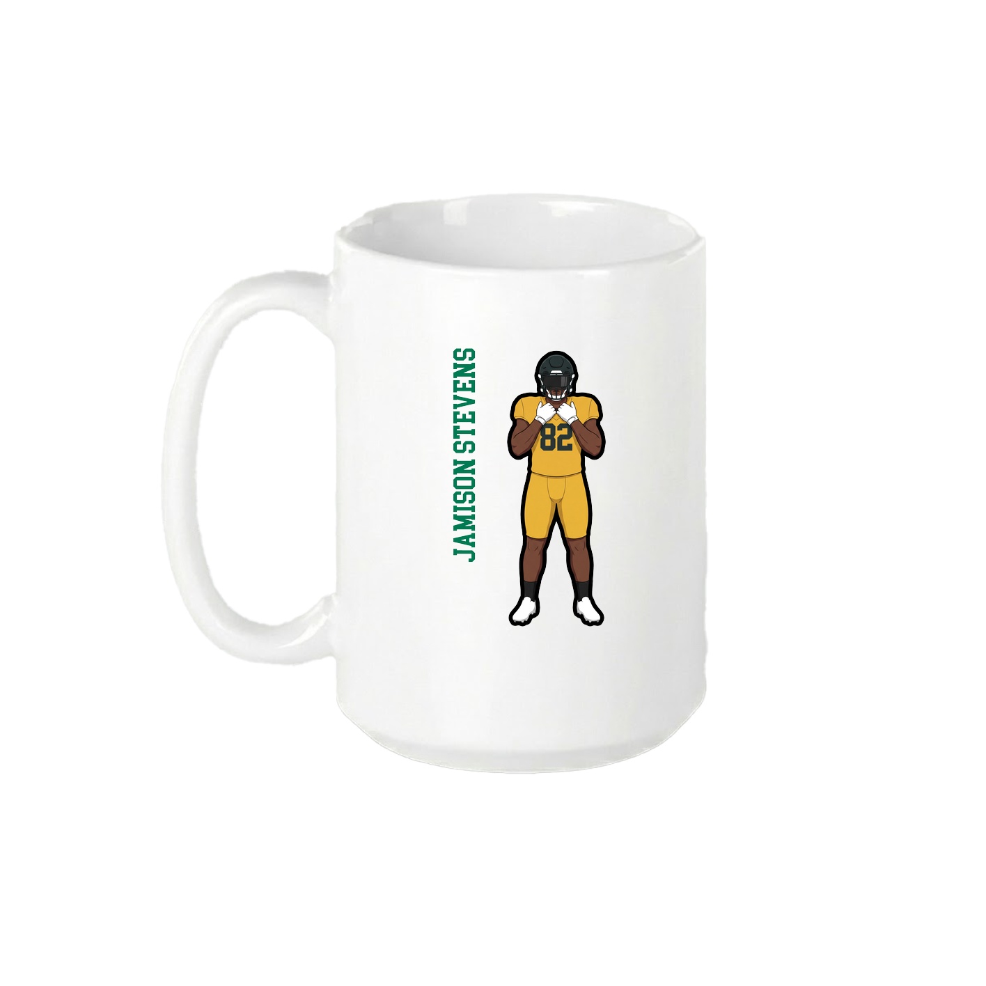 15oz Coffee Mug — Name Vertical in White
