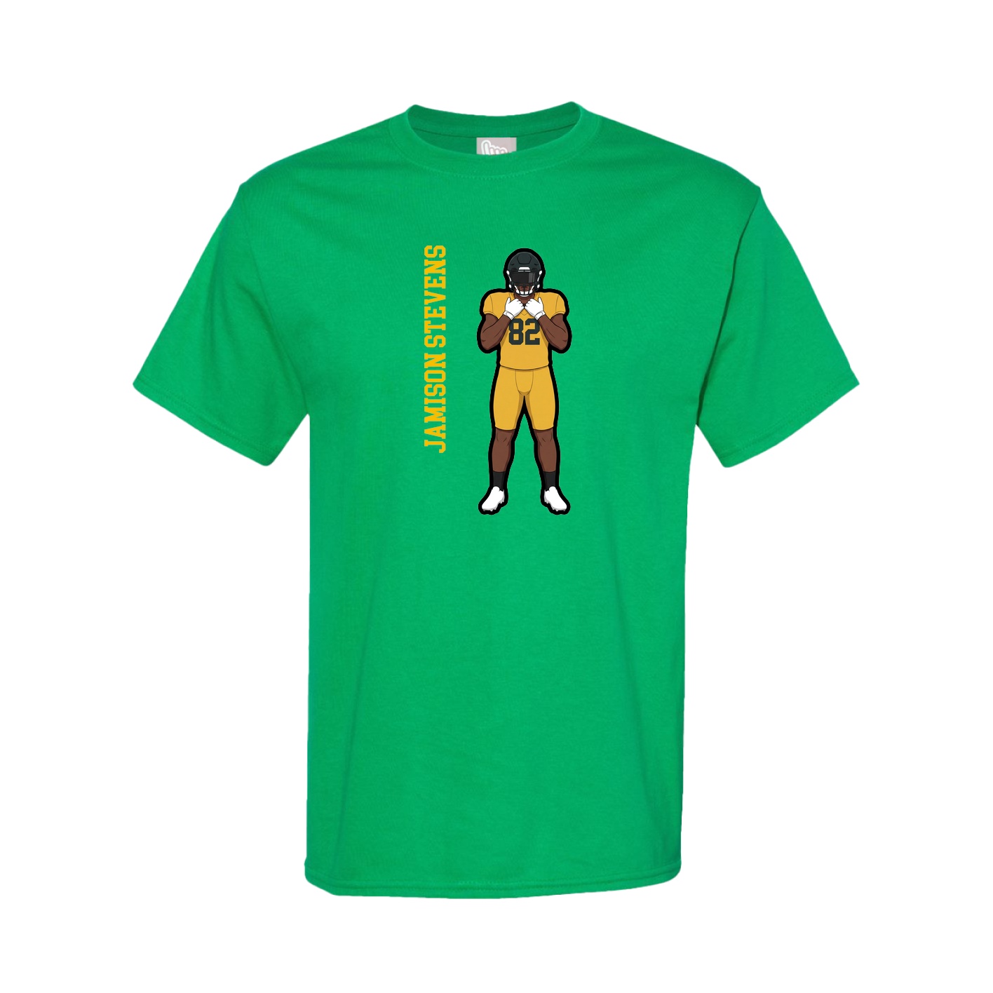 Tee — Name Vertical in Green