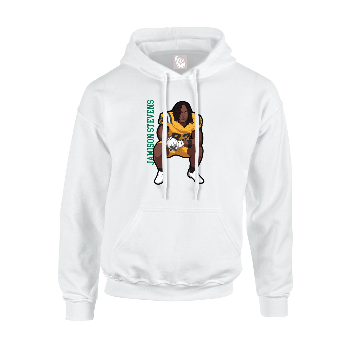 Youth Hoodie — Name Vertical in White