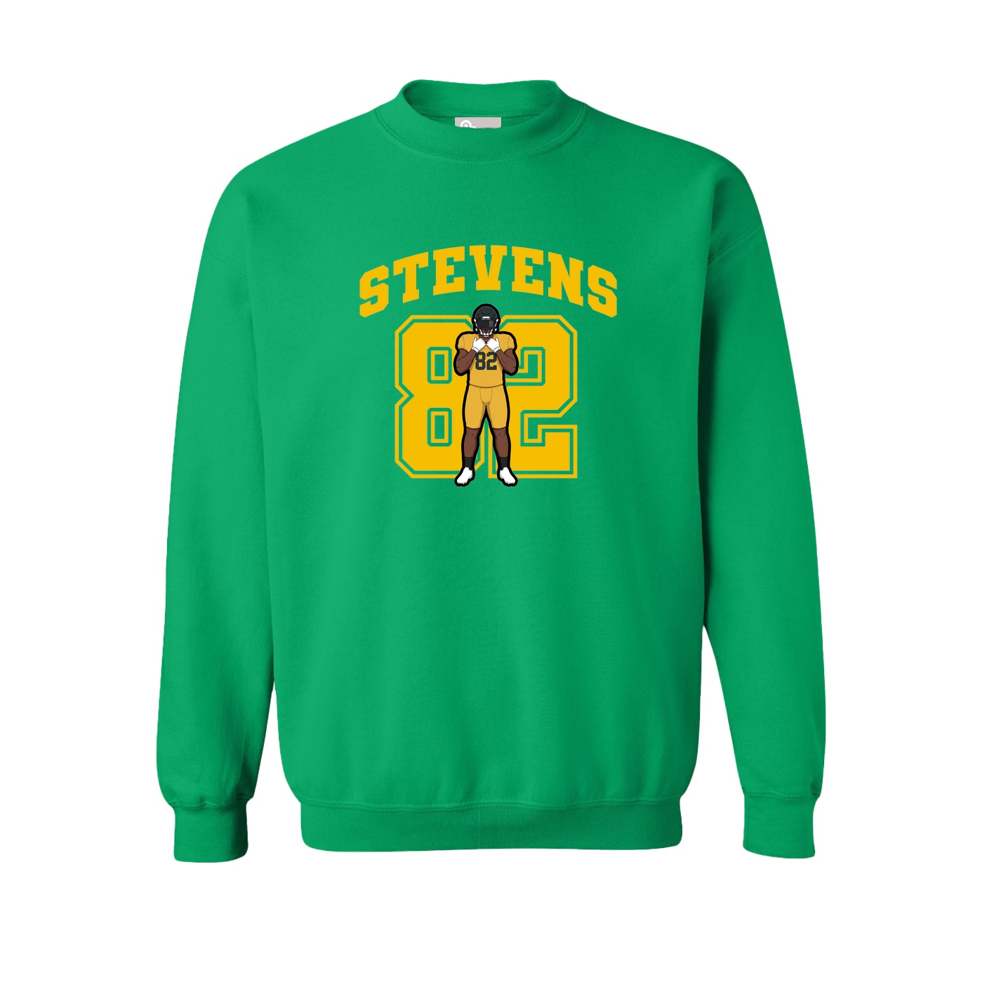 Fleece Crew — Number in Green