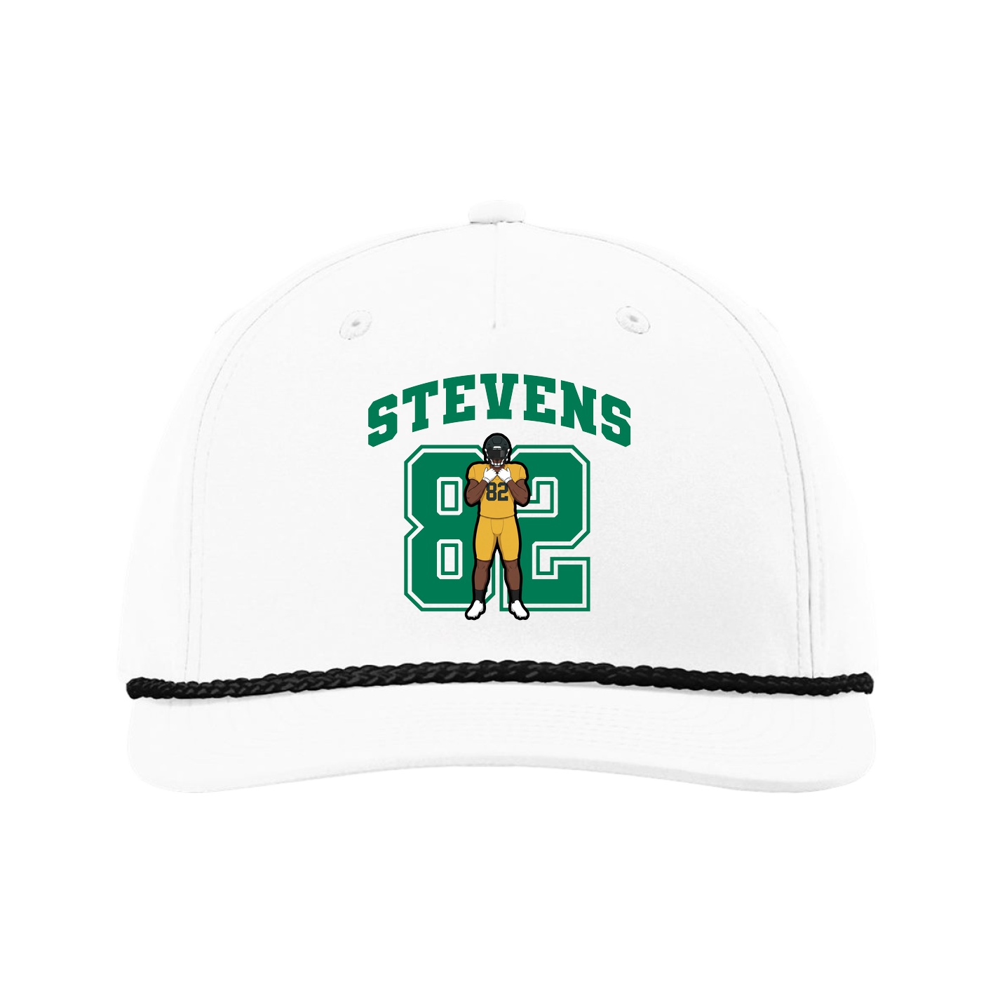 Five-Panel Classic Rope Cap — Number in White