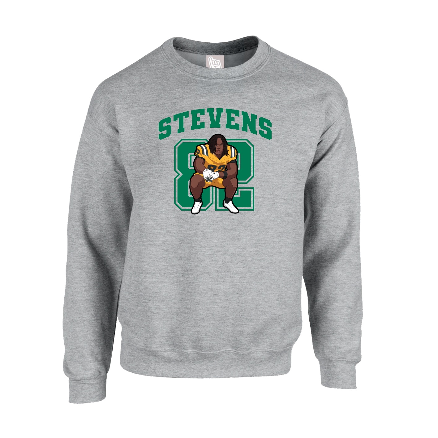 Fleece Crew — Number in Grey