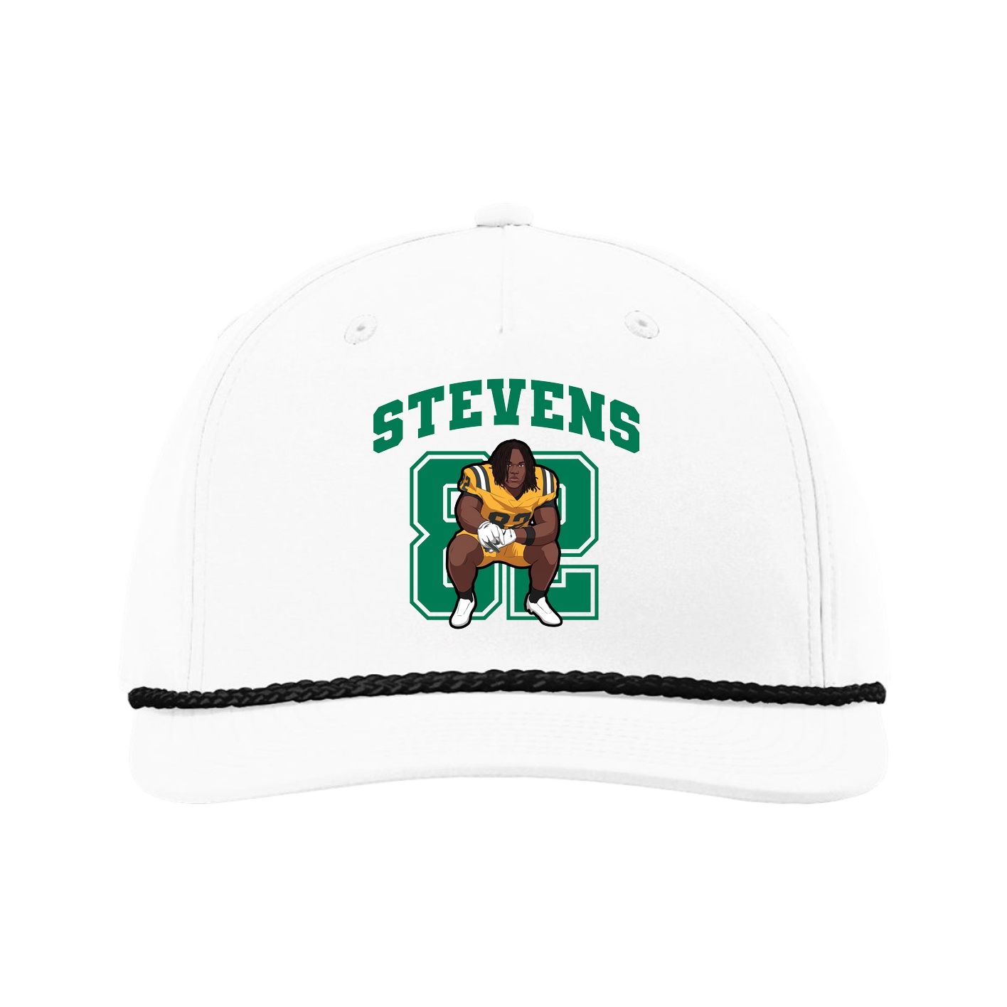 Five-Panel Classic Rope Cap — Number in White
