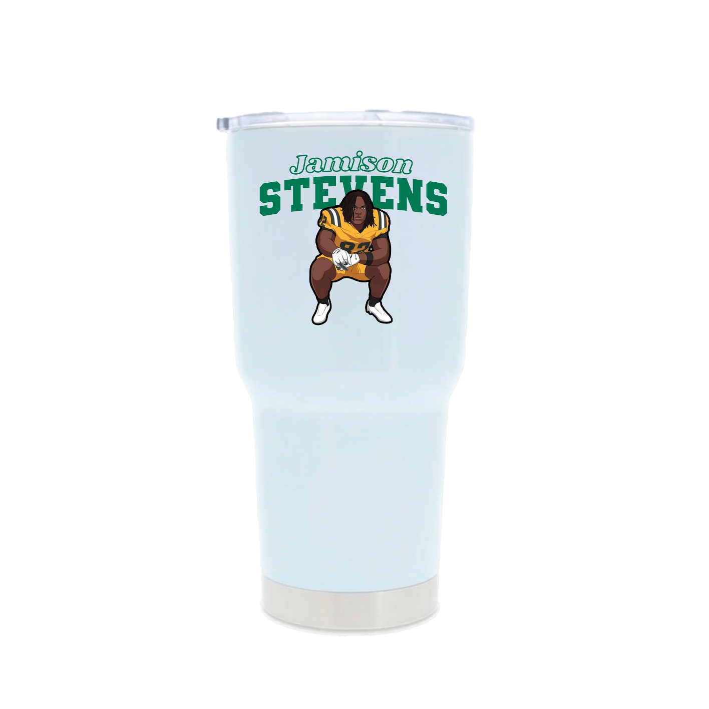 30oz Stainless Steel Tumbler — Name Arch in White
