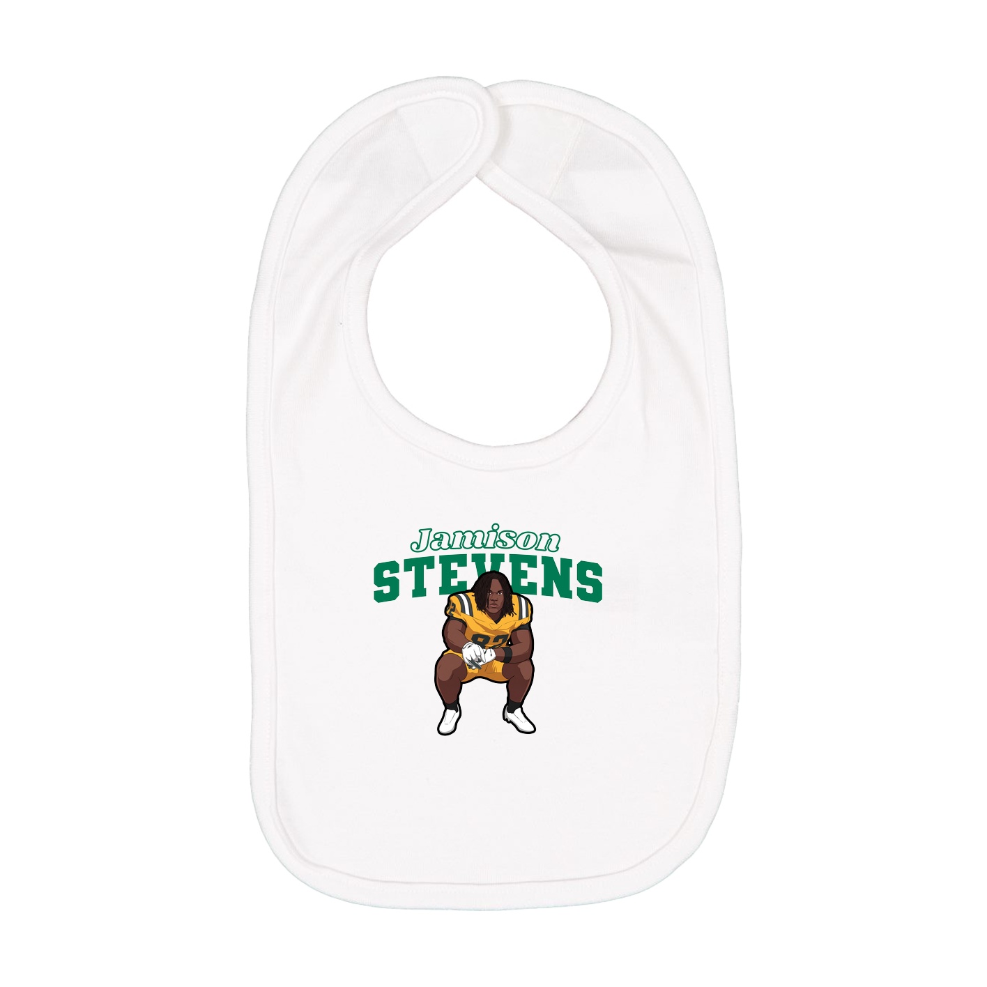 Infant Bib — Name Arch in White