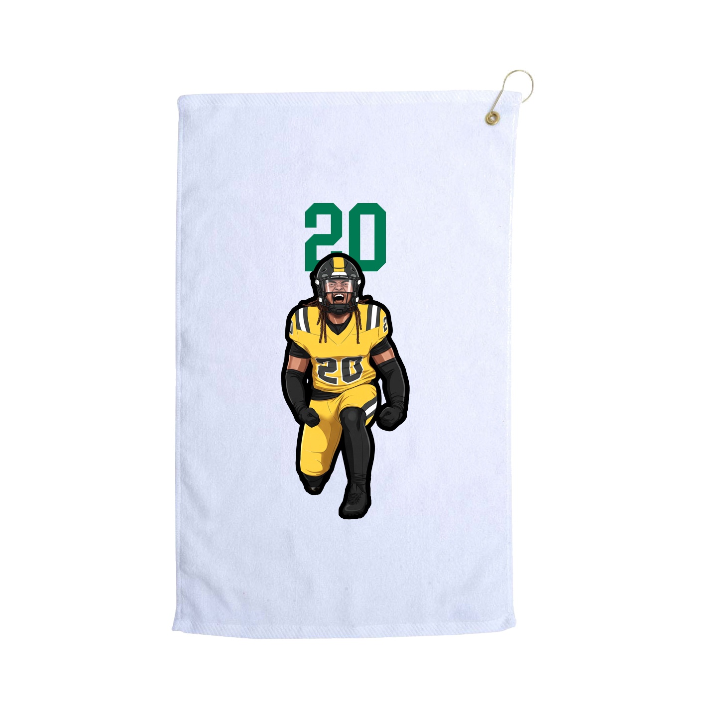 Golf Towel — Number Top in White