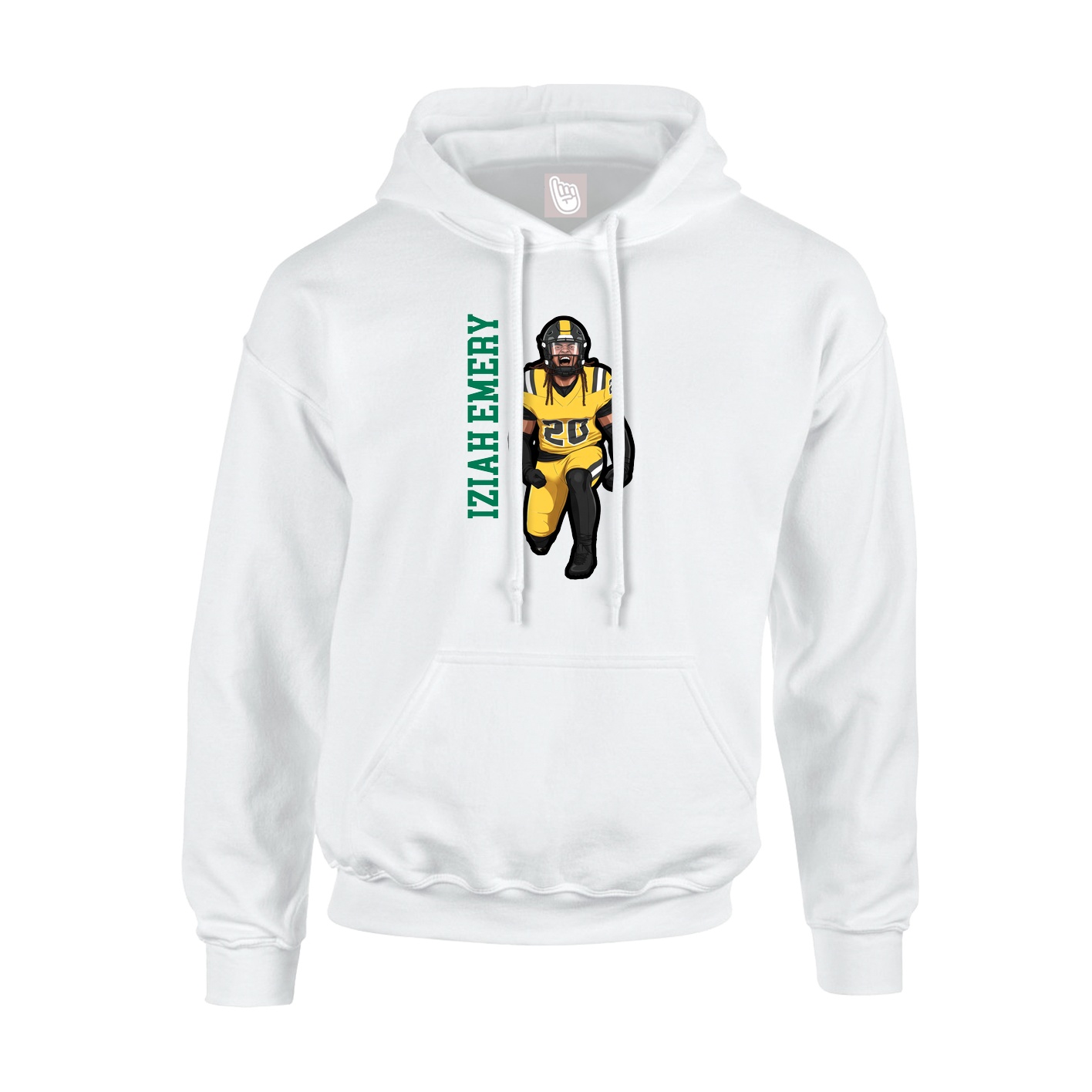 Hoodie — Name Vertical in White