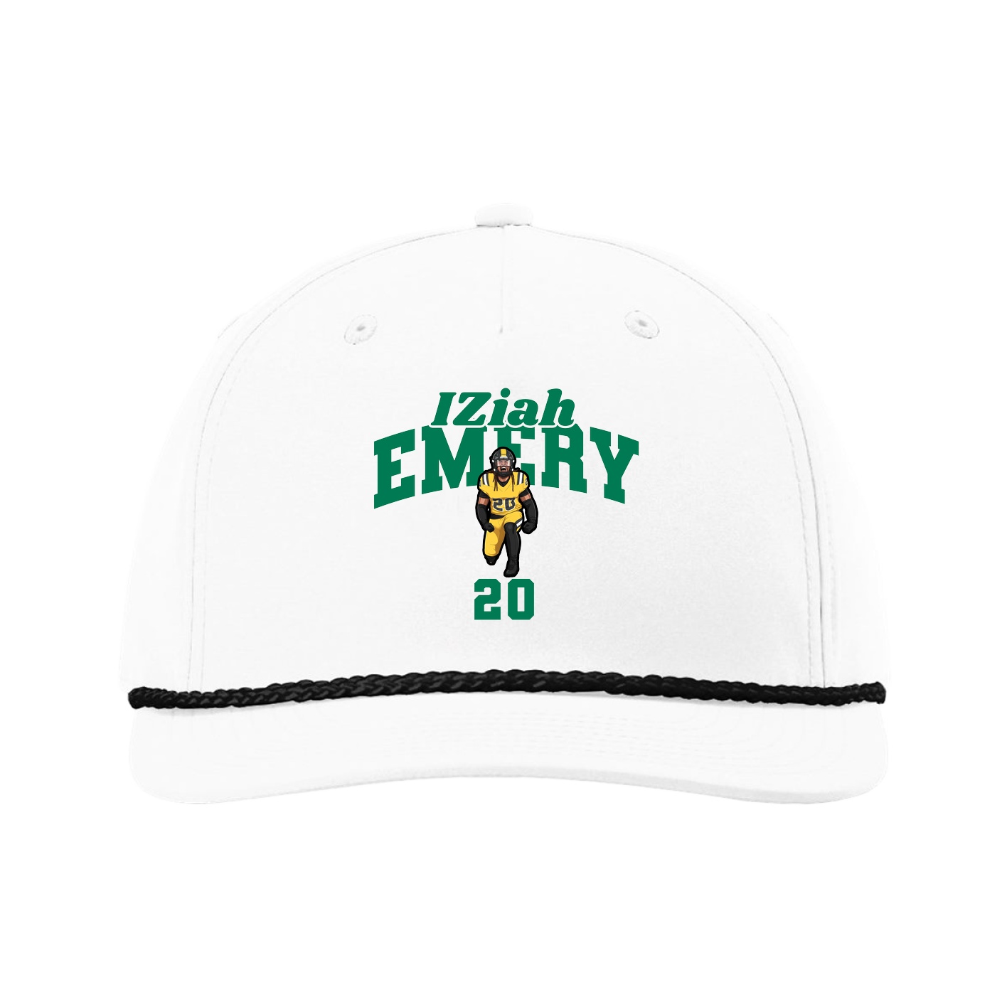 Five-Panel Classic Rope Cap — Signature Arch in White