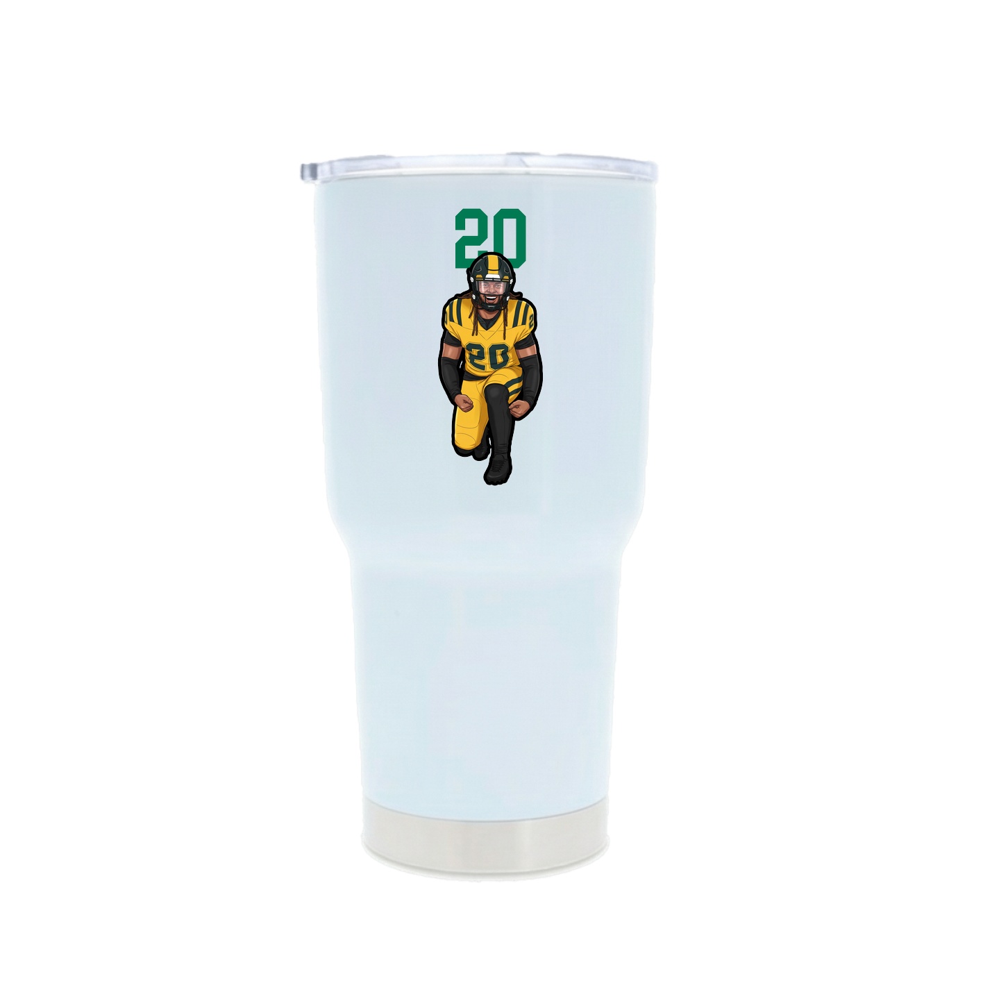 30oz Stainless Steel Tumbler — Number Top in White