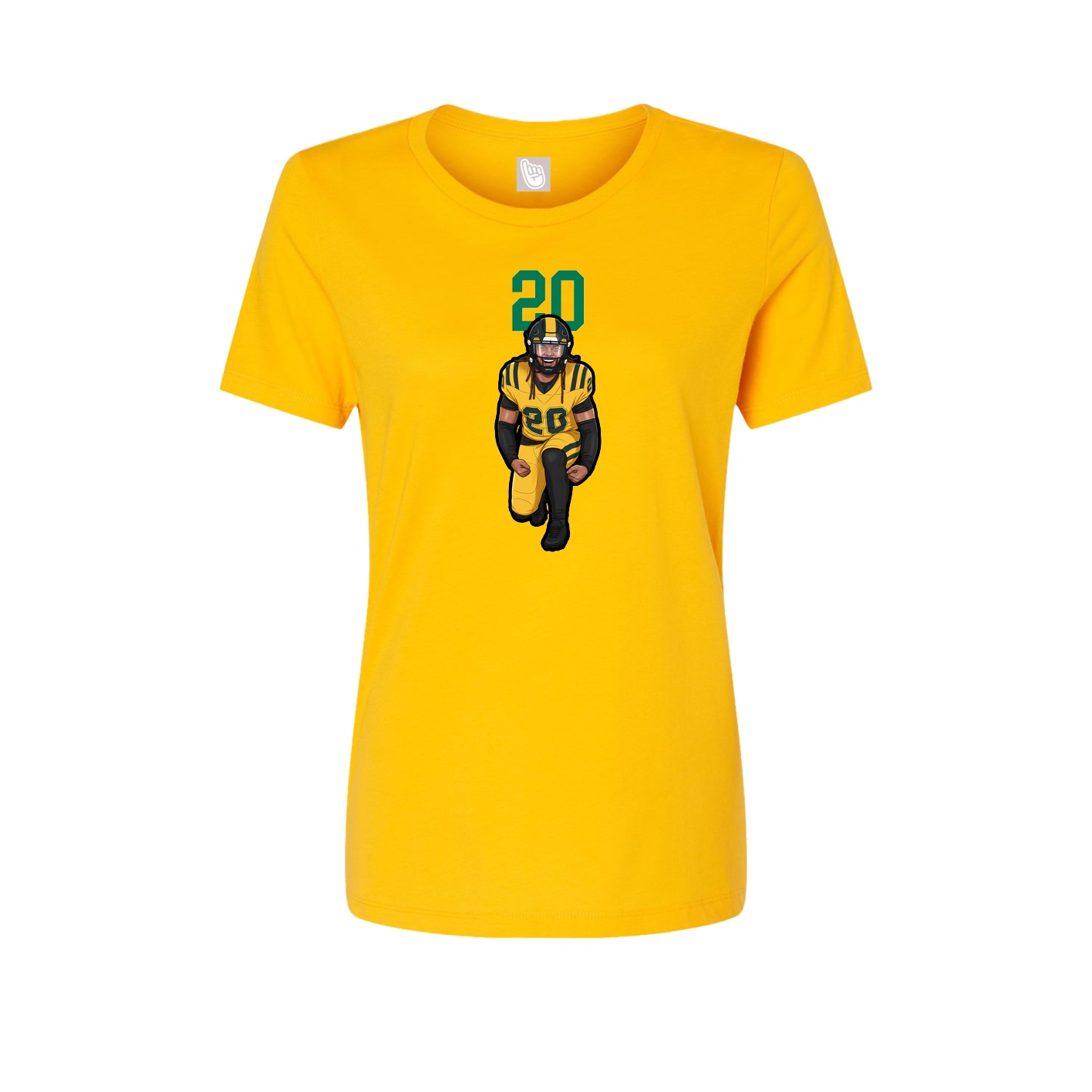 Fitted Women's Tee — Number Top in Gold