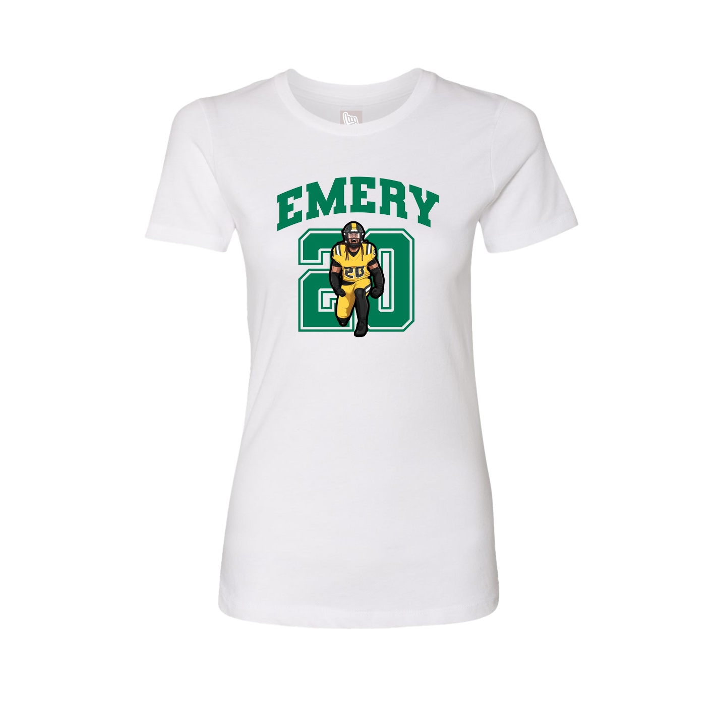 Fitted Women's Tee — Number in White
