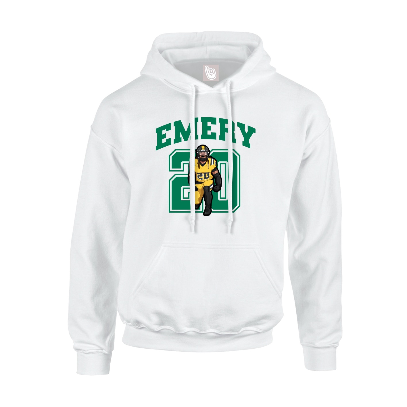 Youth Hoodie — Number in White