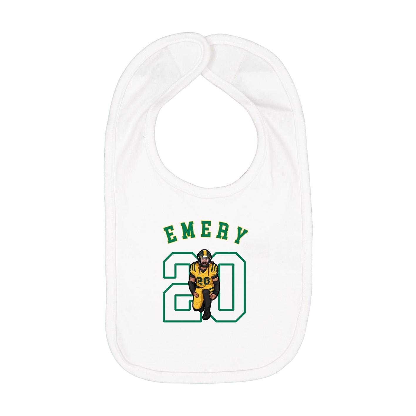 Infant Bib — Shirsey Arch in White