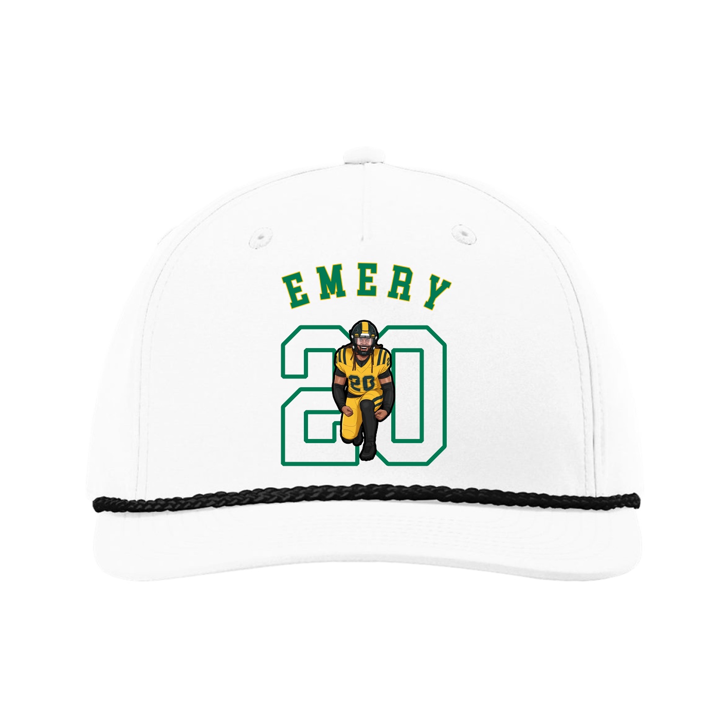 Five-Panel Classic Rope Cap — Shirsey Arch in White