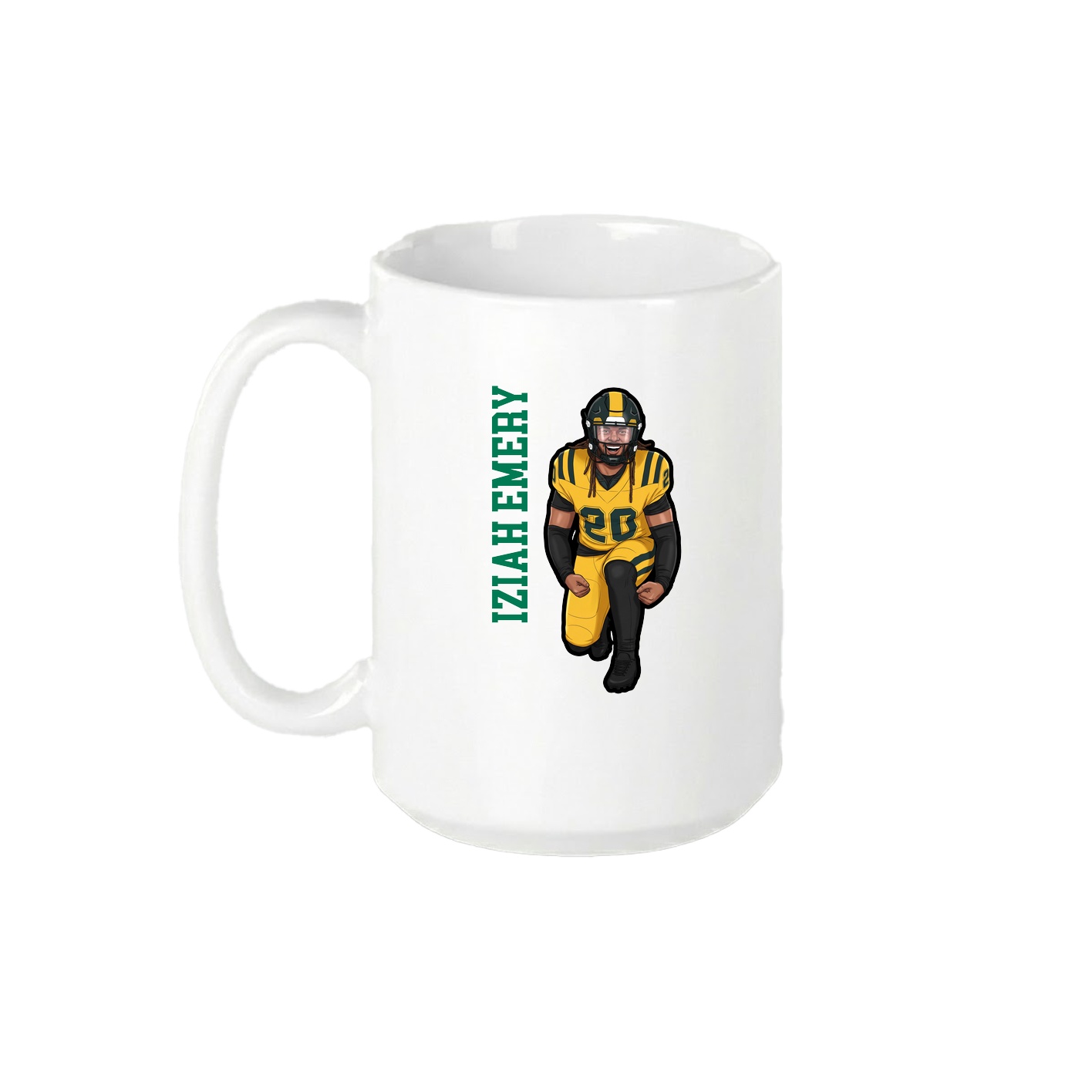 15oz Coffee Mug — Name Vertical in White