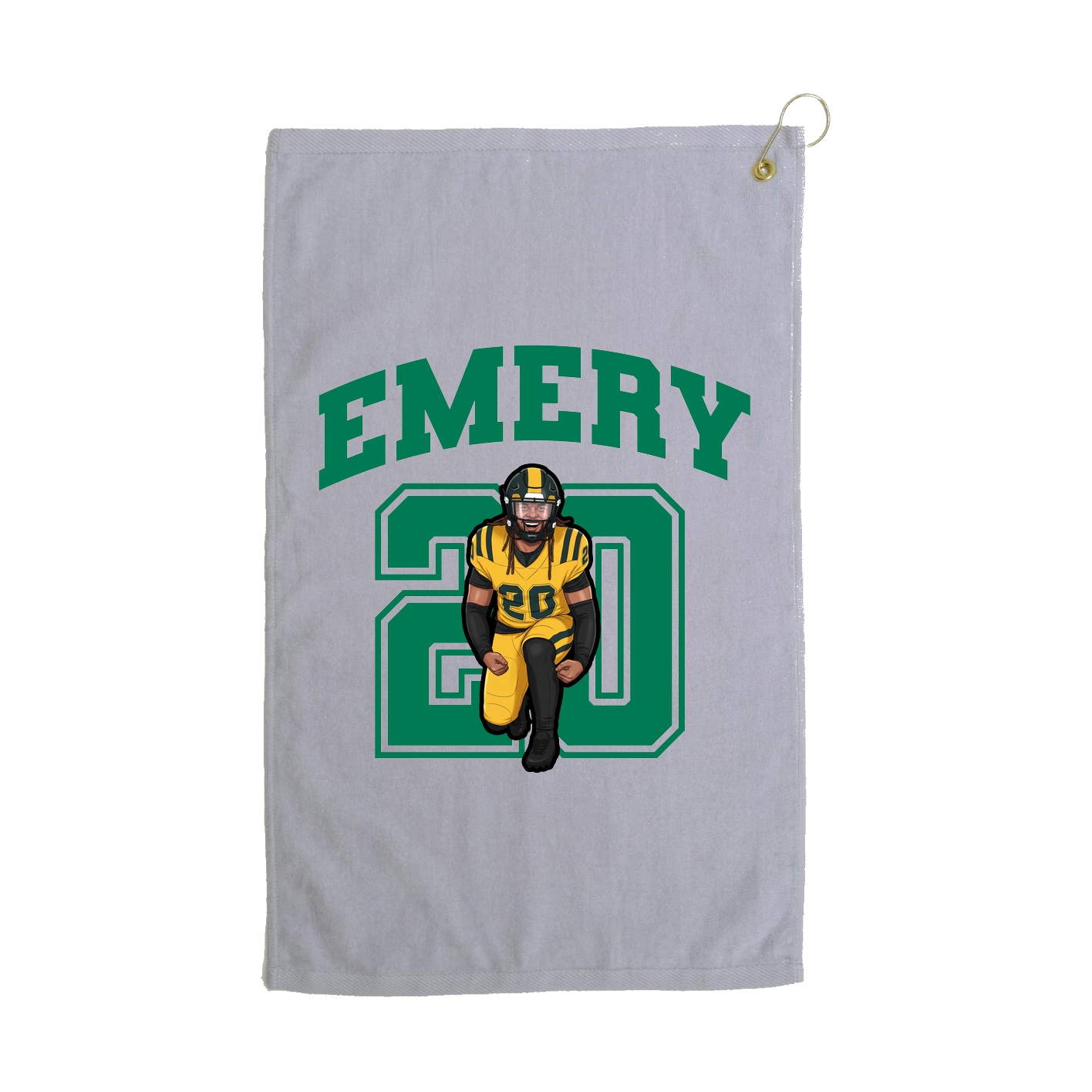 Golf Towel — Number in Grey