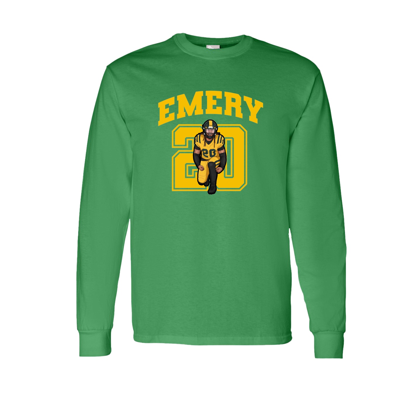Long Sleeve Tee — Number in Green