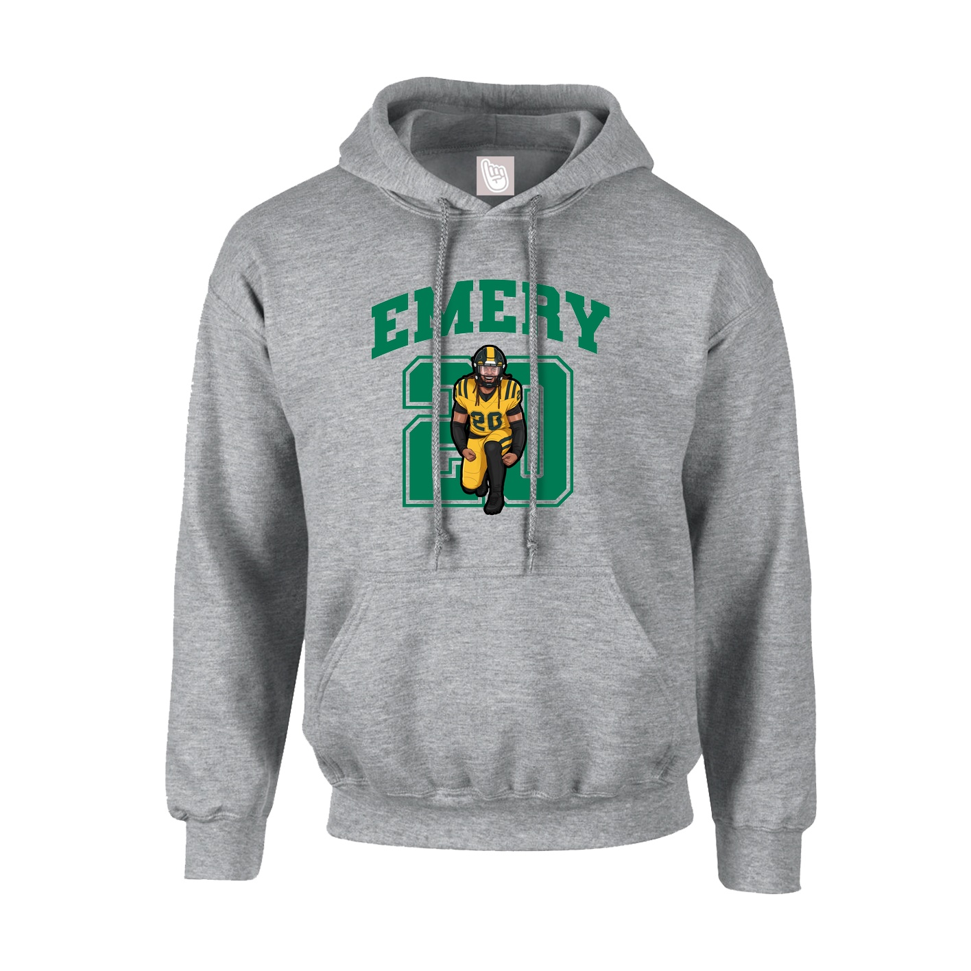 Hoodie — Number in Grey