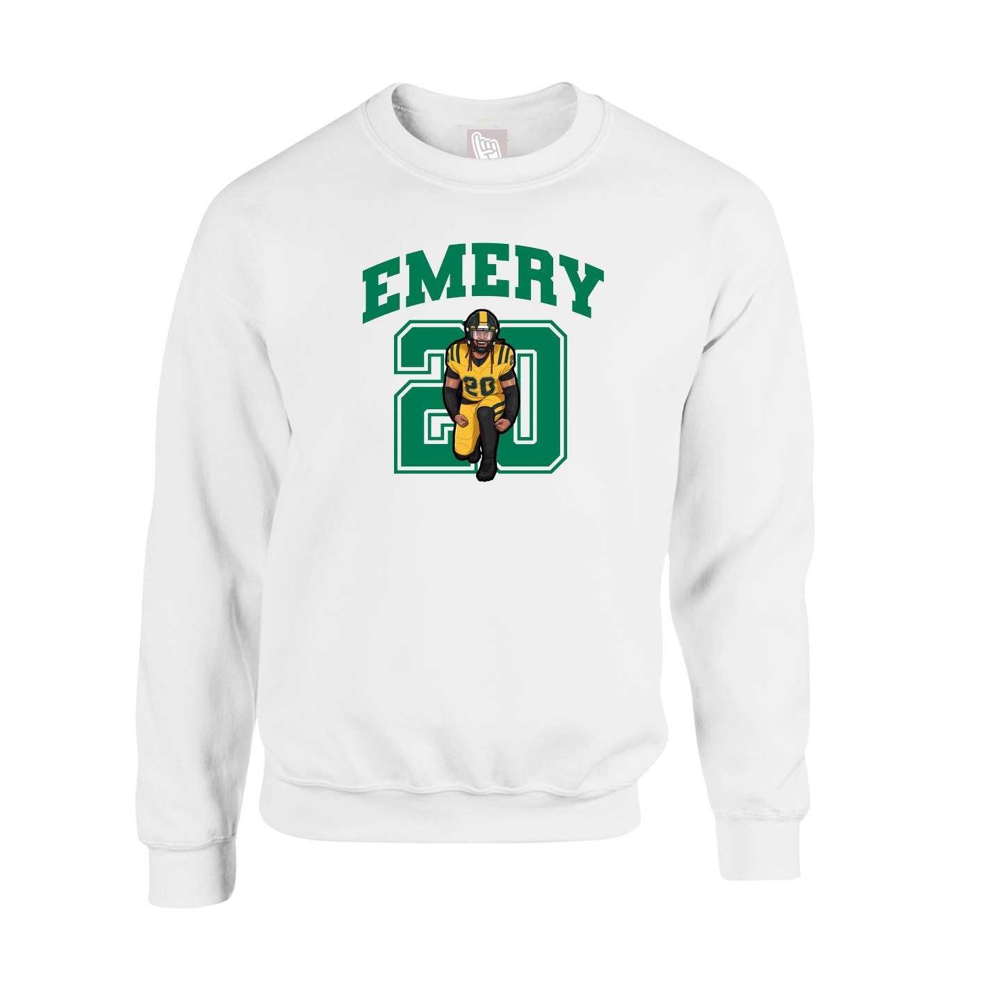Fleece Crew — Number in White