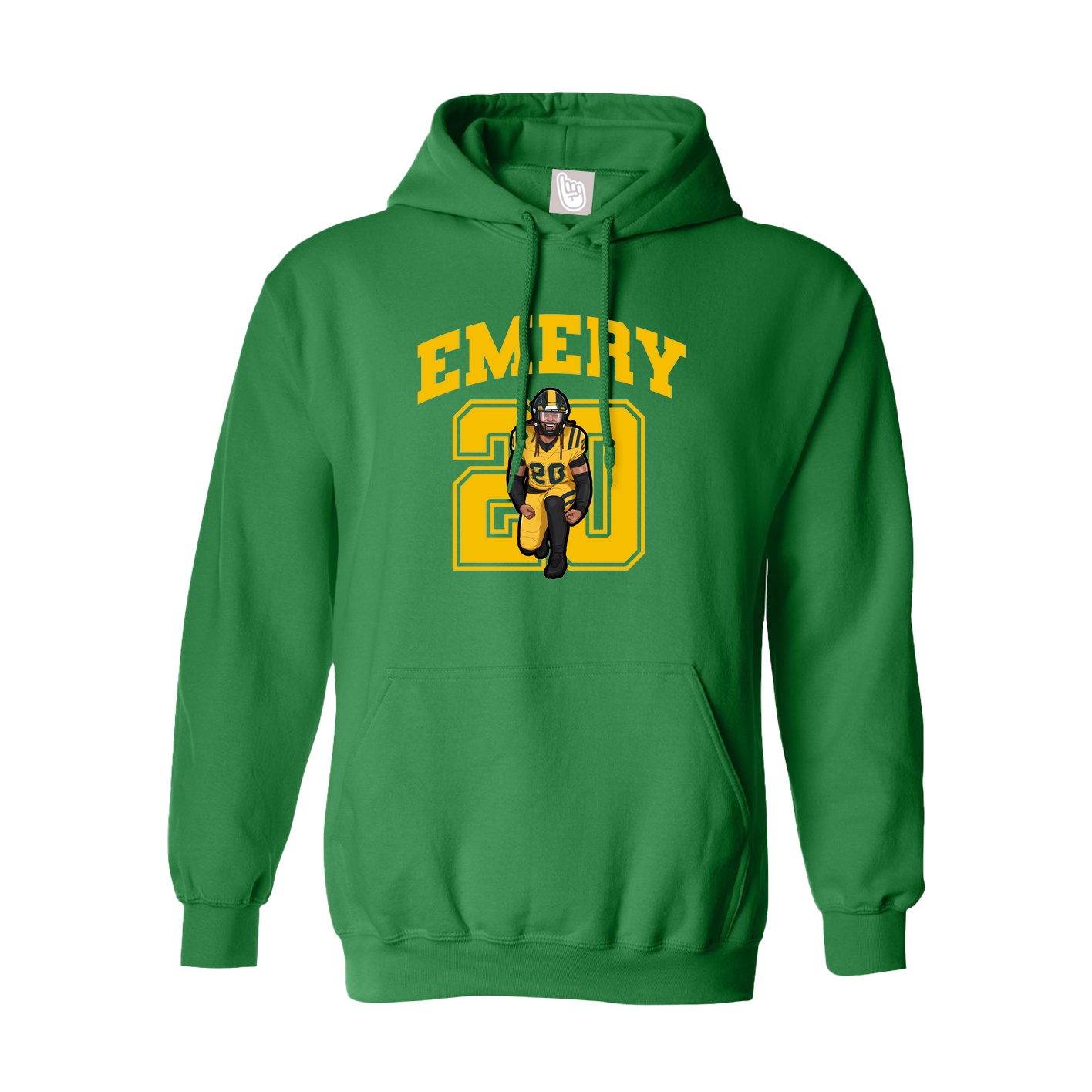 Youth Hoodie — Number in Green