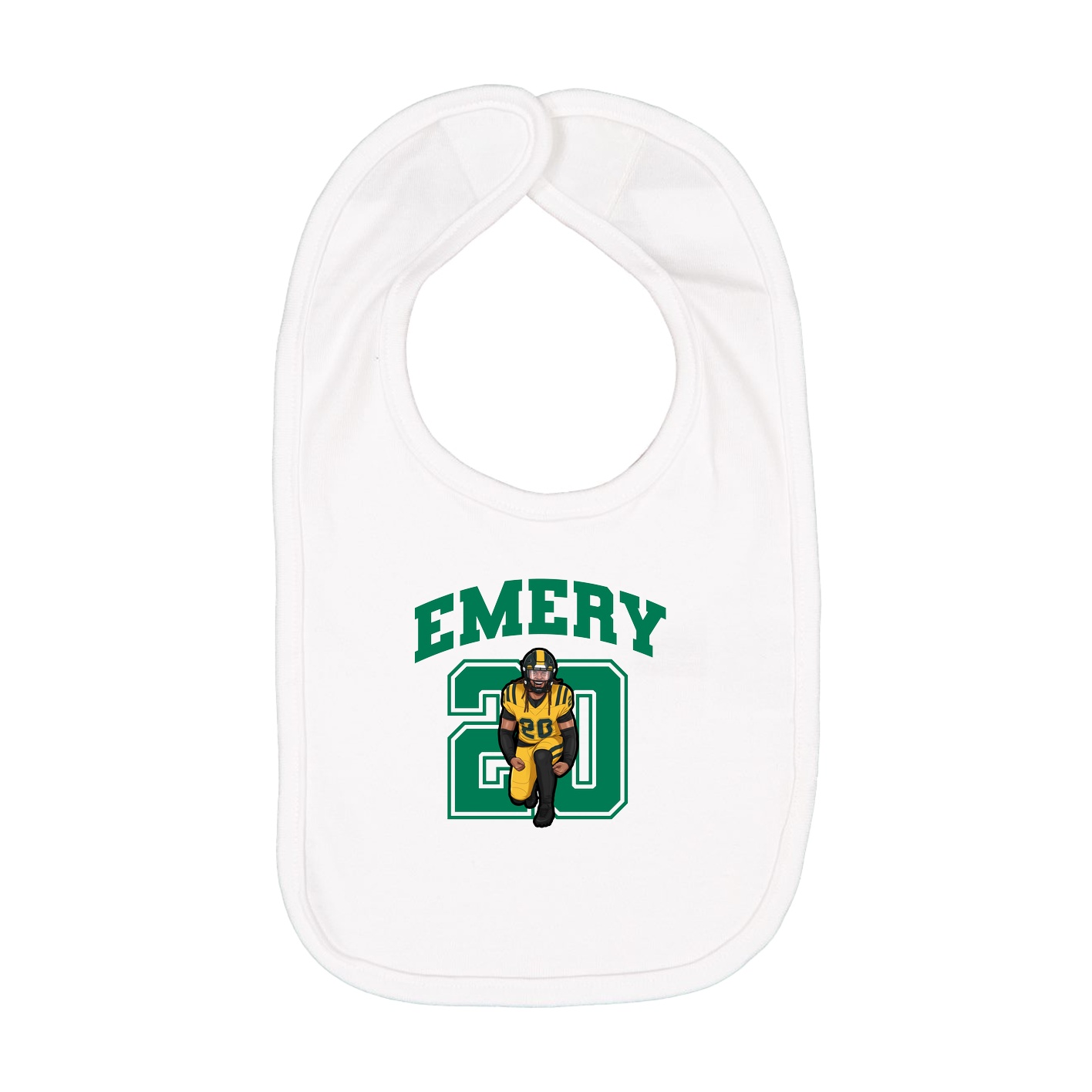 Infant Bib — Number in White