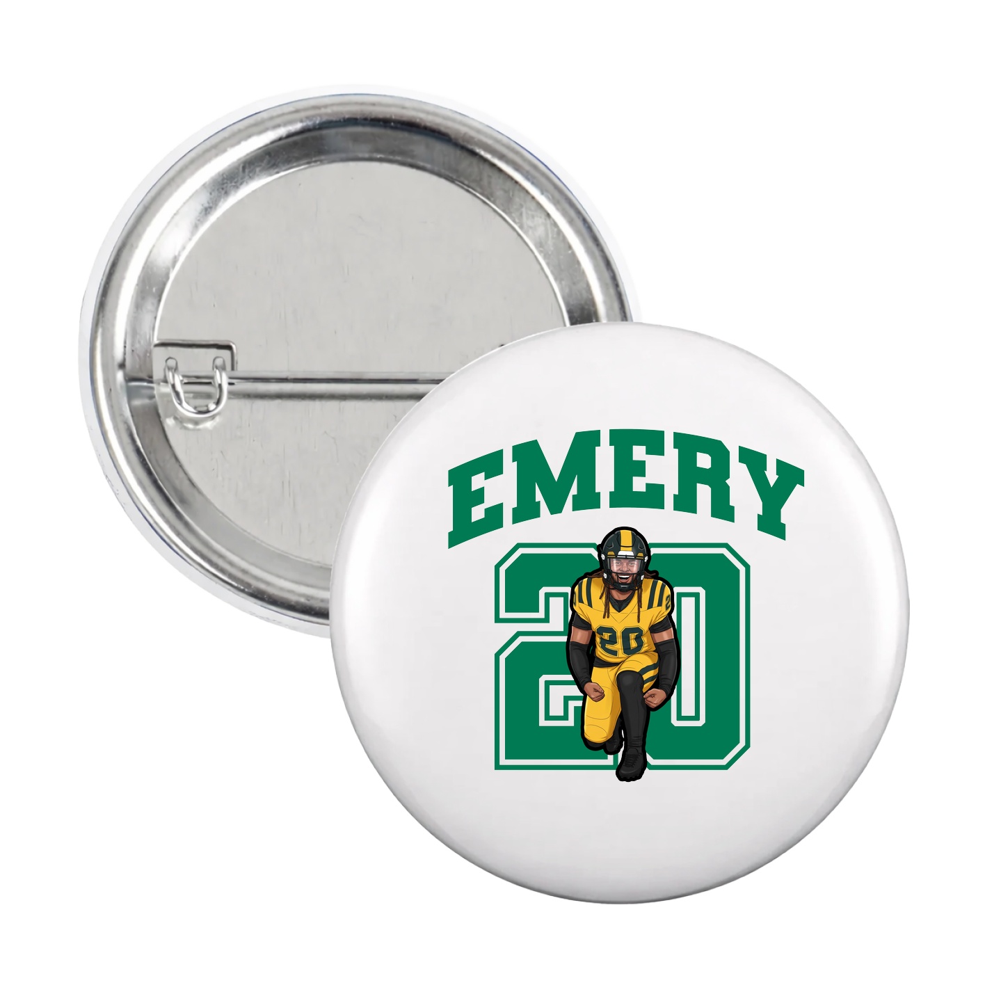 Game Day Button — Number in White