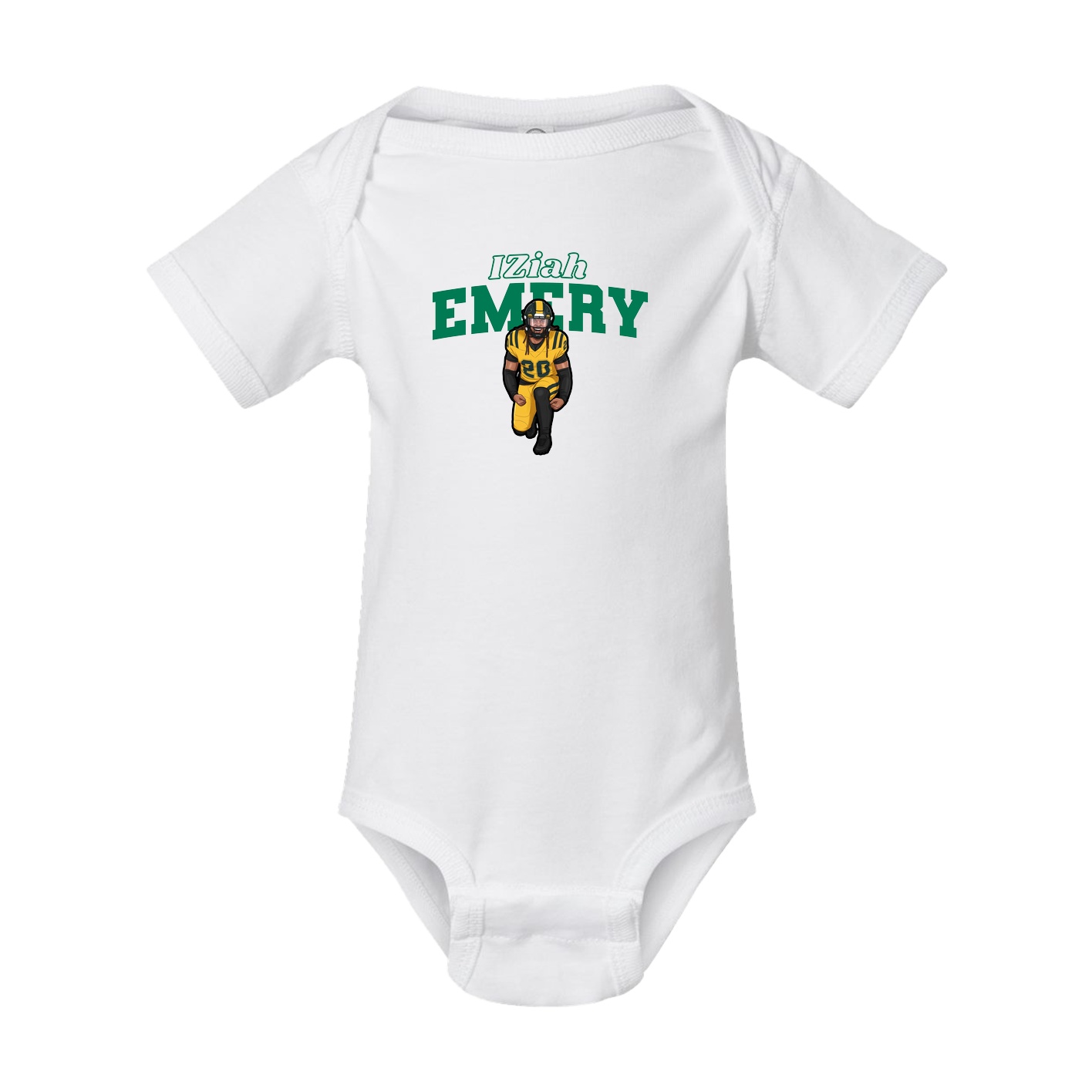 Baby Onesie — Name Arch in White