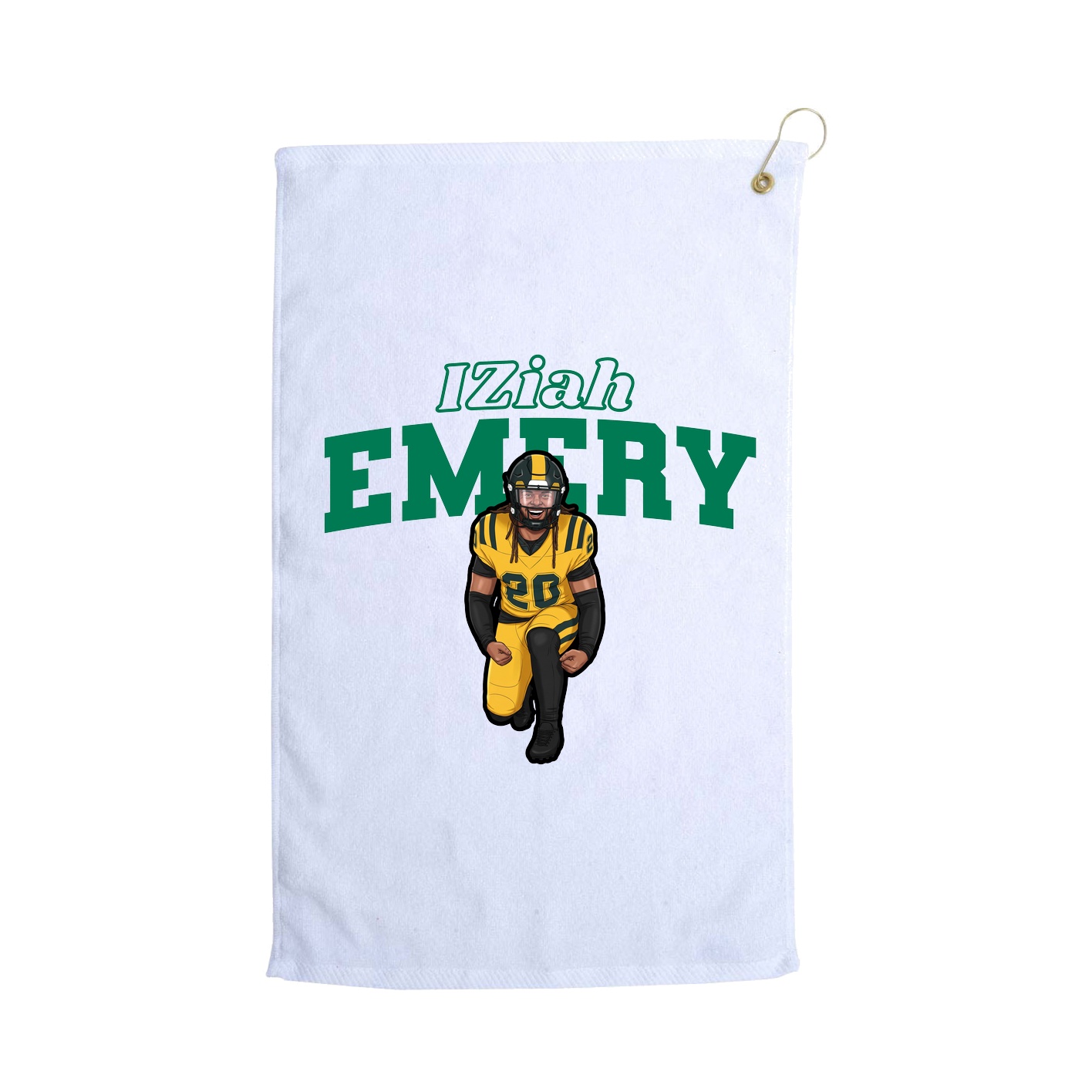 Golf Towel — Name Arch in White