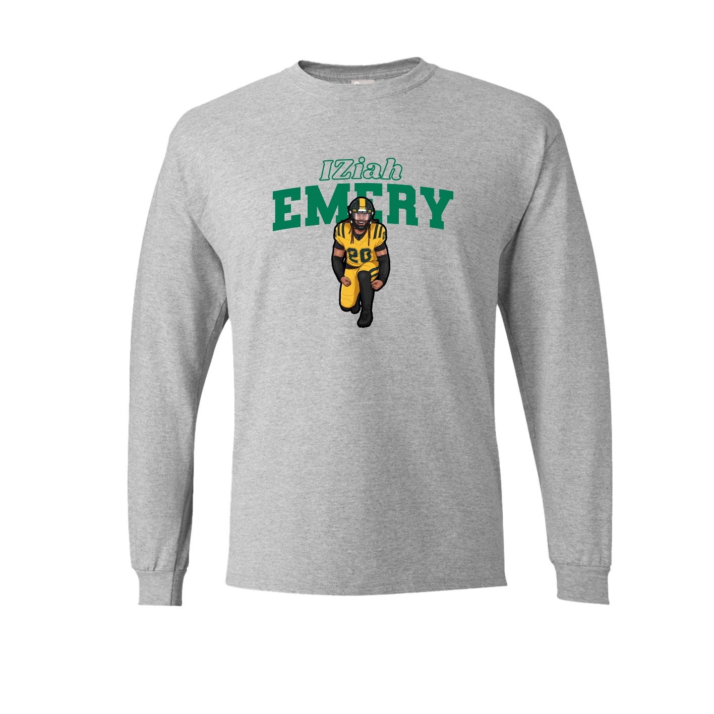 Long Sleeve Tee — Name Arch in Grey