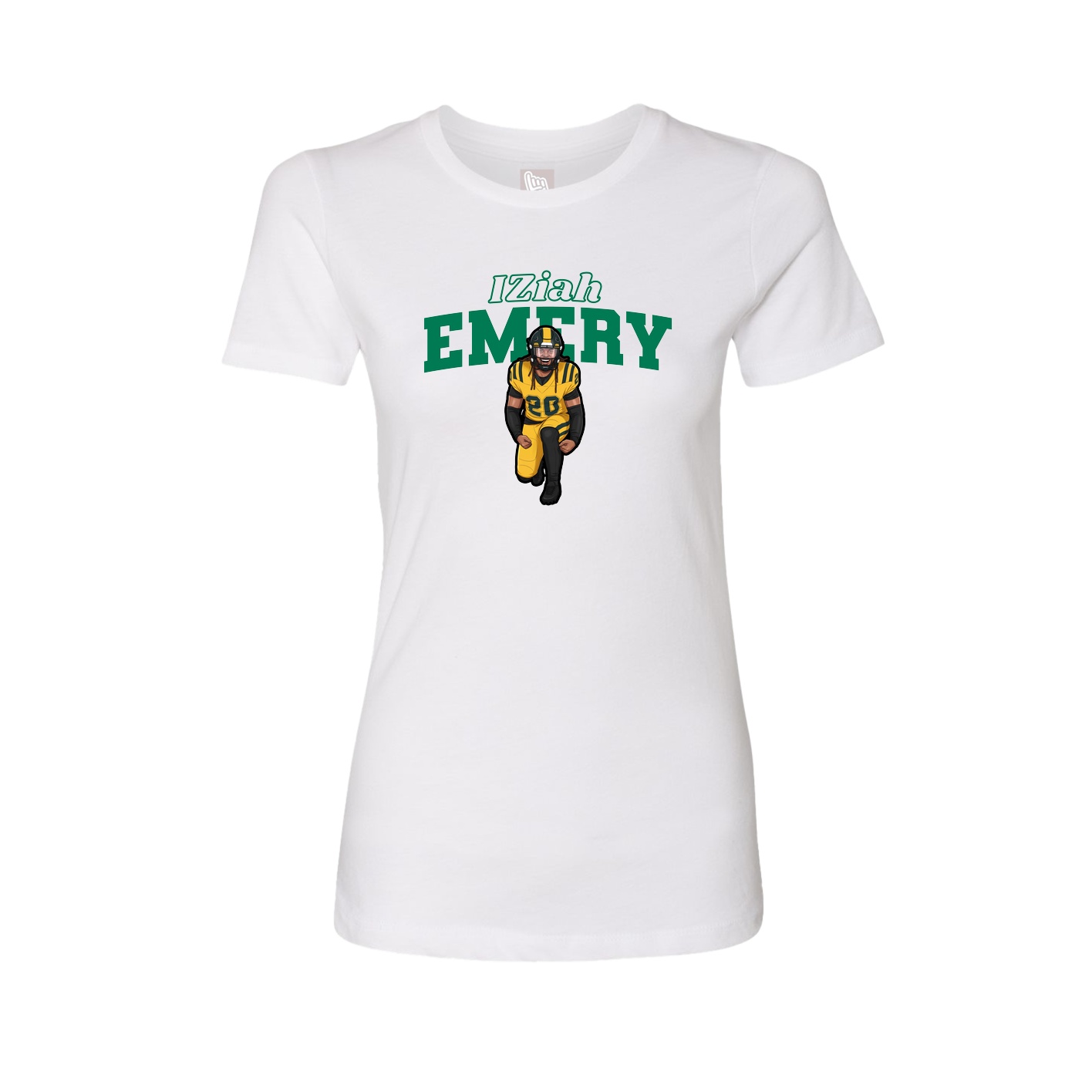 Fitted Women's Tee — Name Arch in White