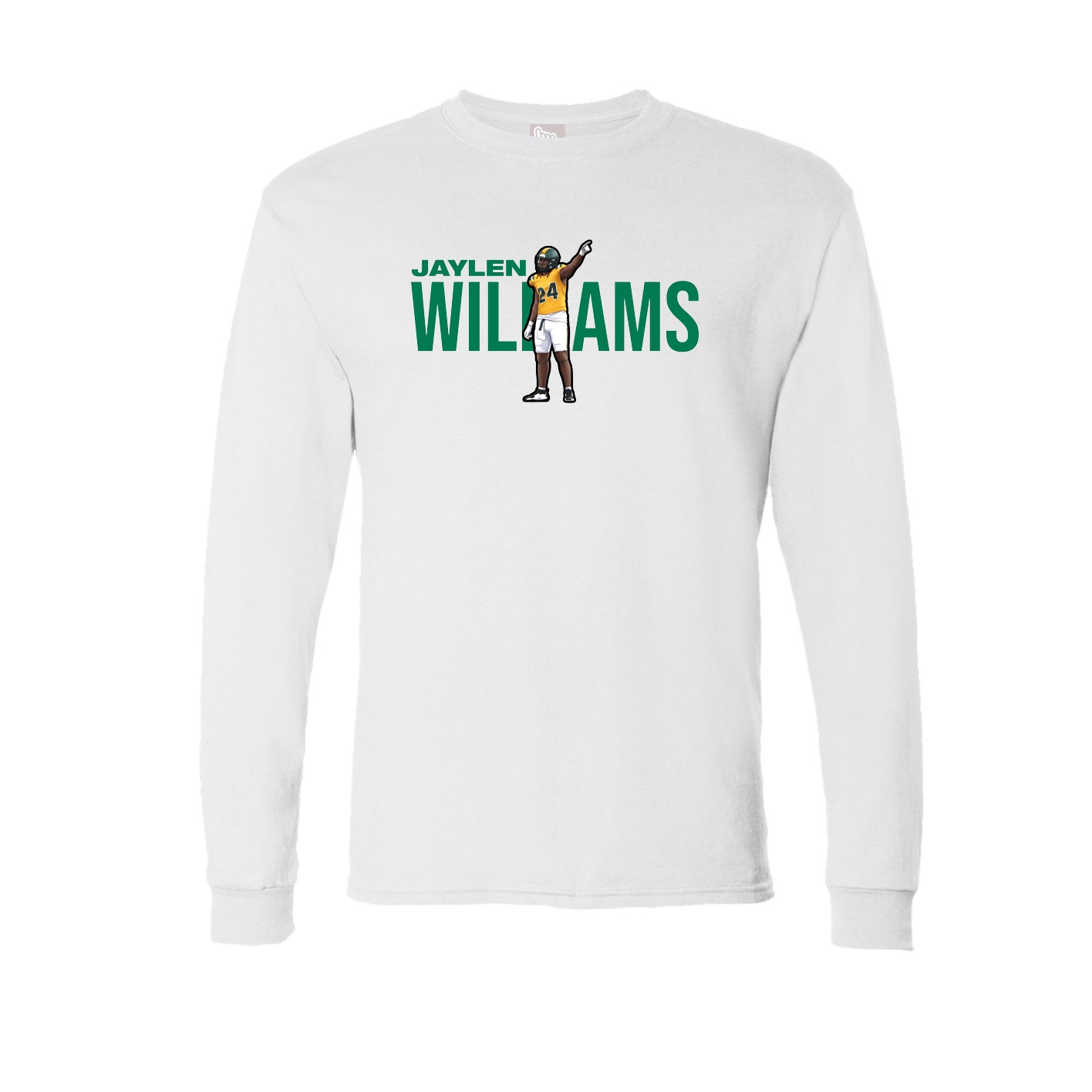 Long Sleeve Tee — Player Name in White