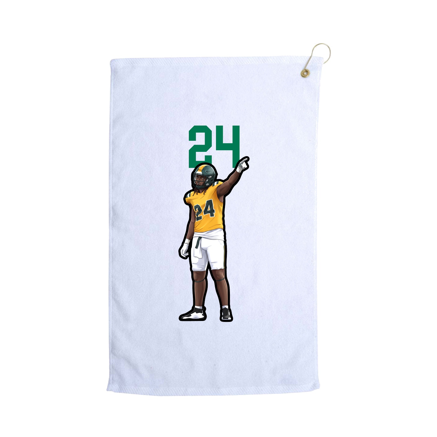 Golf Towel — Number Top in White