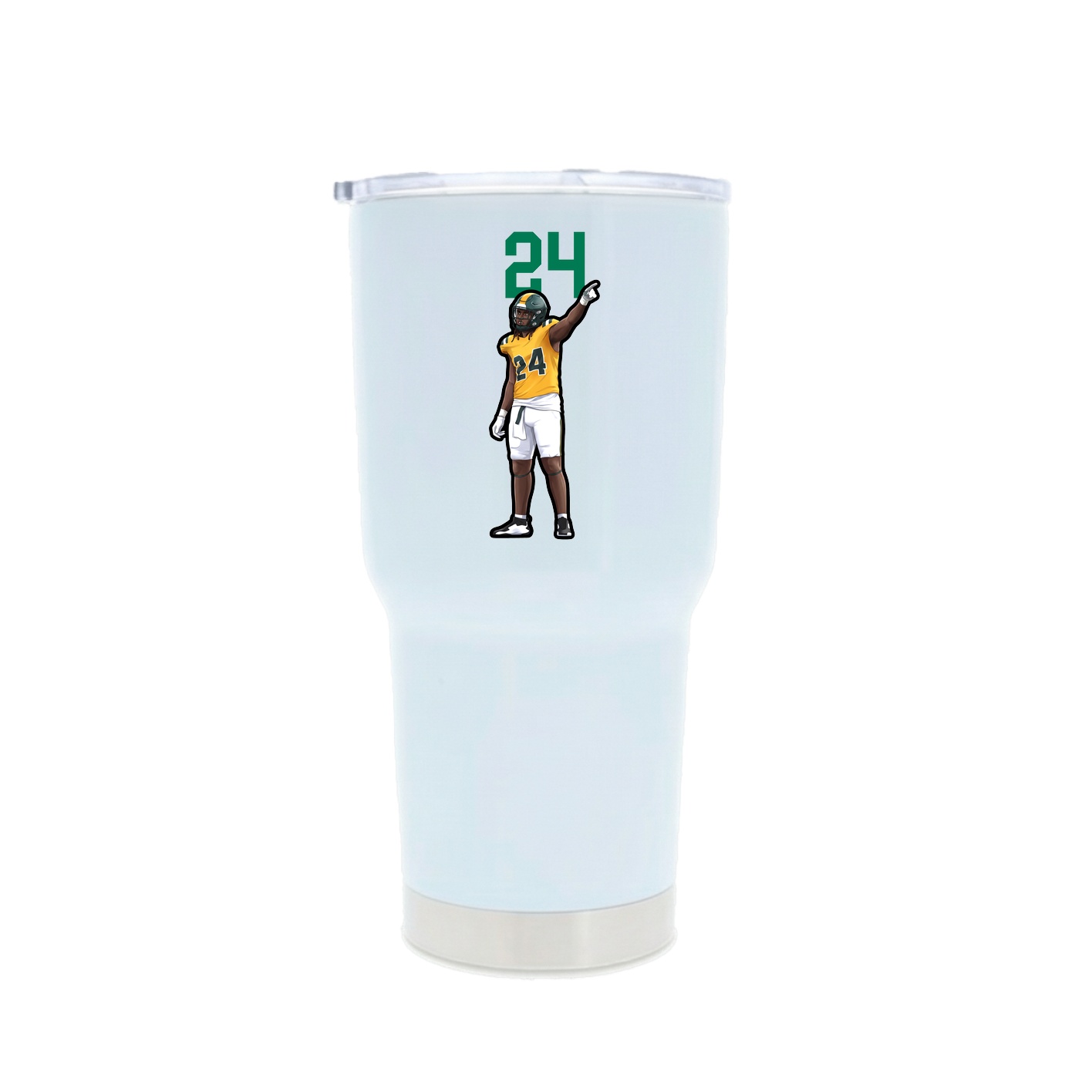 30oz Stainless Steel Tumbler — Number Top in White