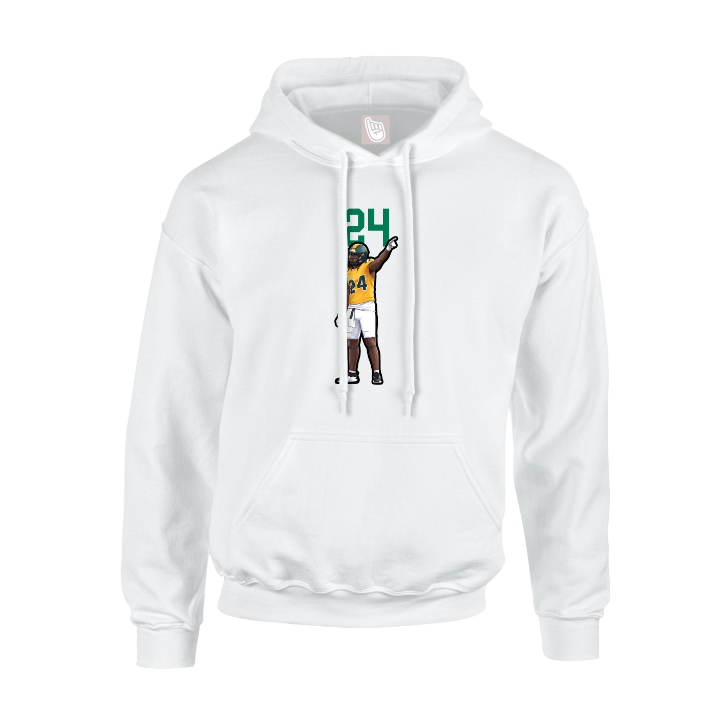 Youth Hoodie — Number Top in White